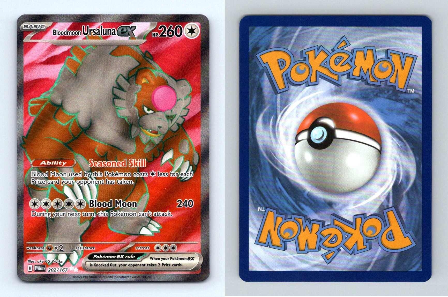Bloodmoon Ursaluna ex 202/167 SV Twilight Masquerade 2024 Pokemon Ultra Rare TCG Card