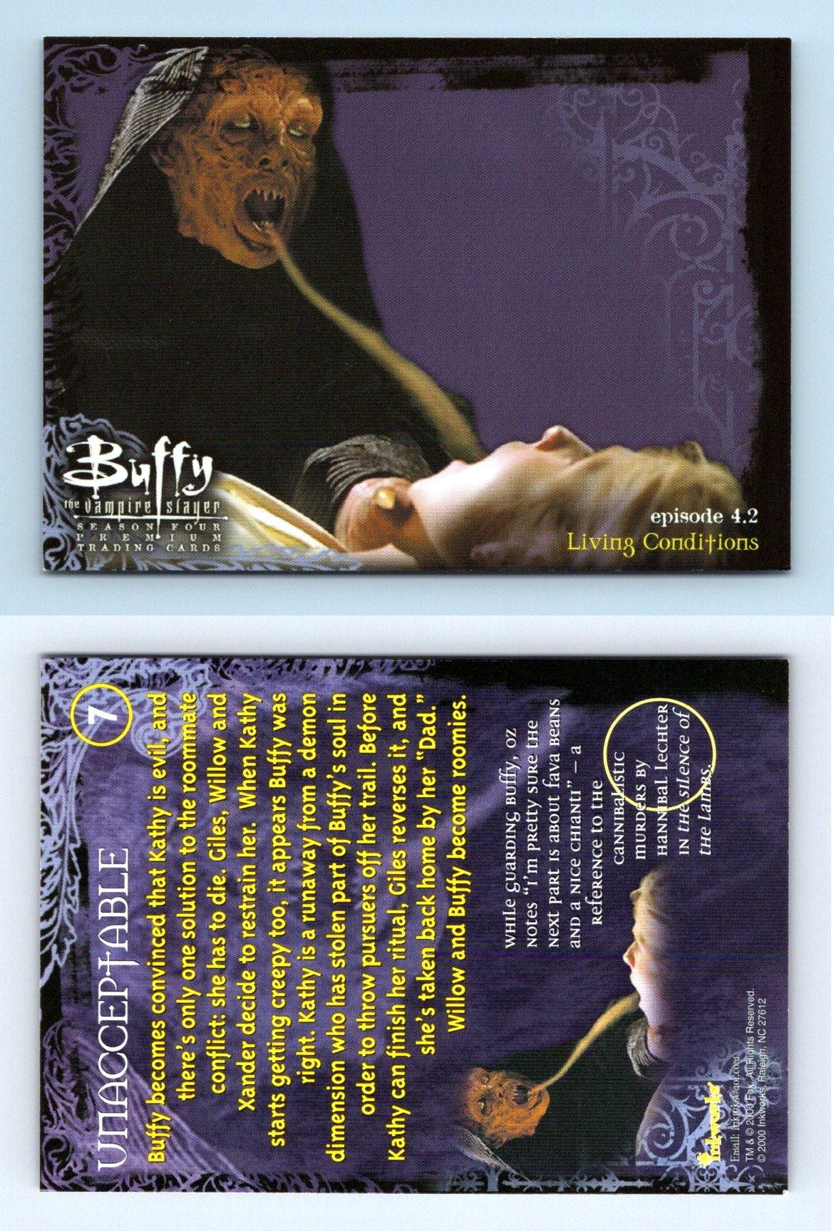 Unacceptable 7 Buffy The Vampire Slayer Season 4 Inkworks Trading Card