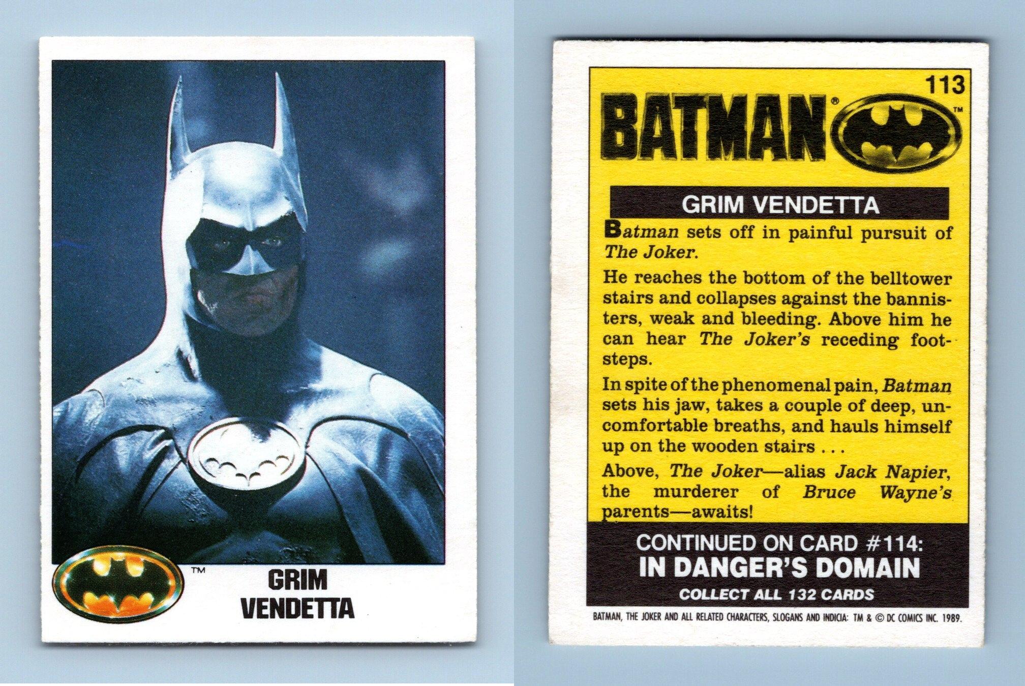Grim Vendetta #113 Batman 1989 Topps Trading Card
