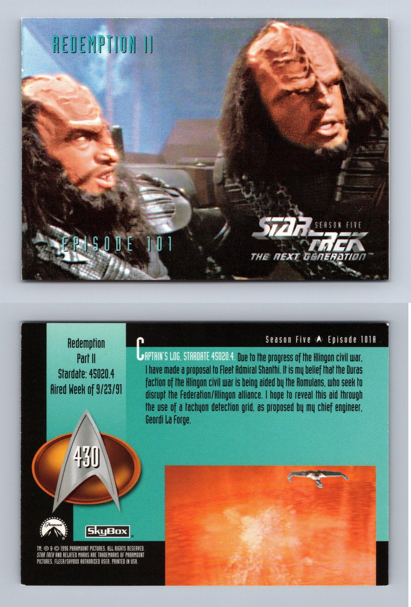 Redemption II #430 Star Trek Next Generation Season 5 Skybox 1996 Card