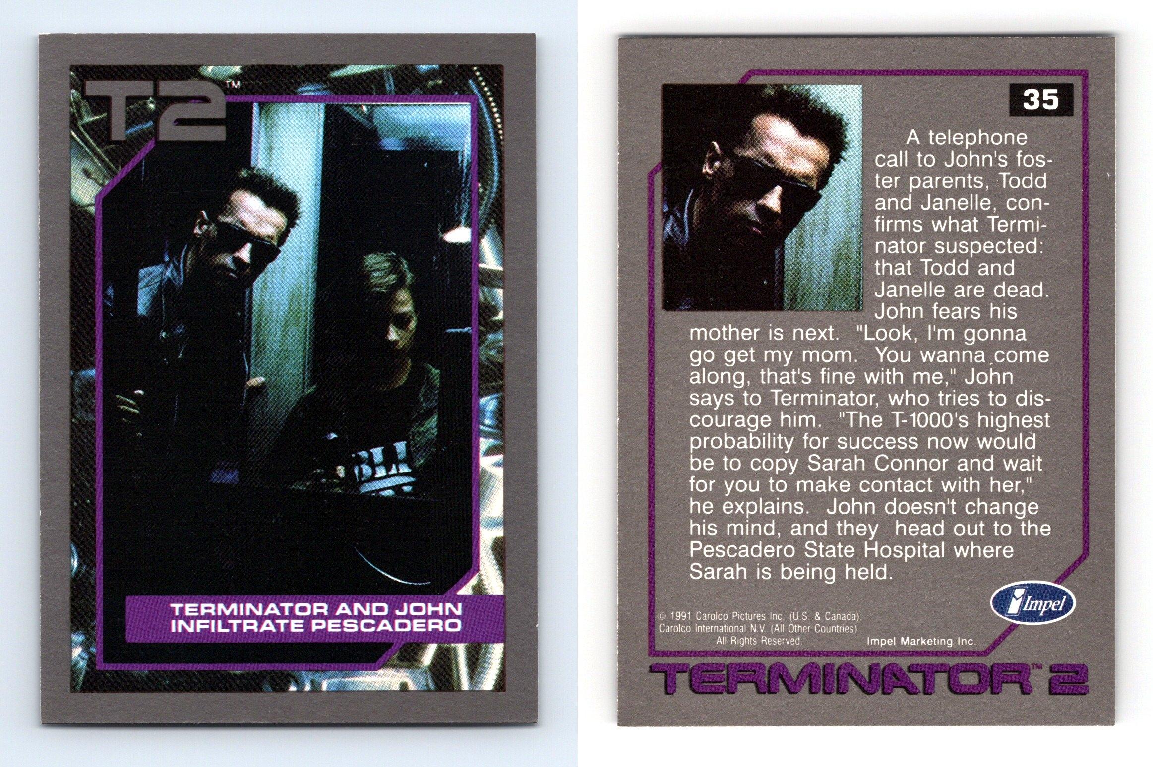 Terminator & John Infiltrate .. #35 T2 Terminator 2 Impel 1991 Trading Card
