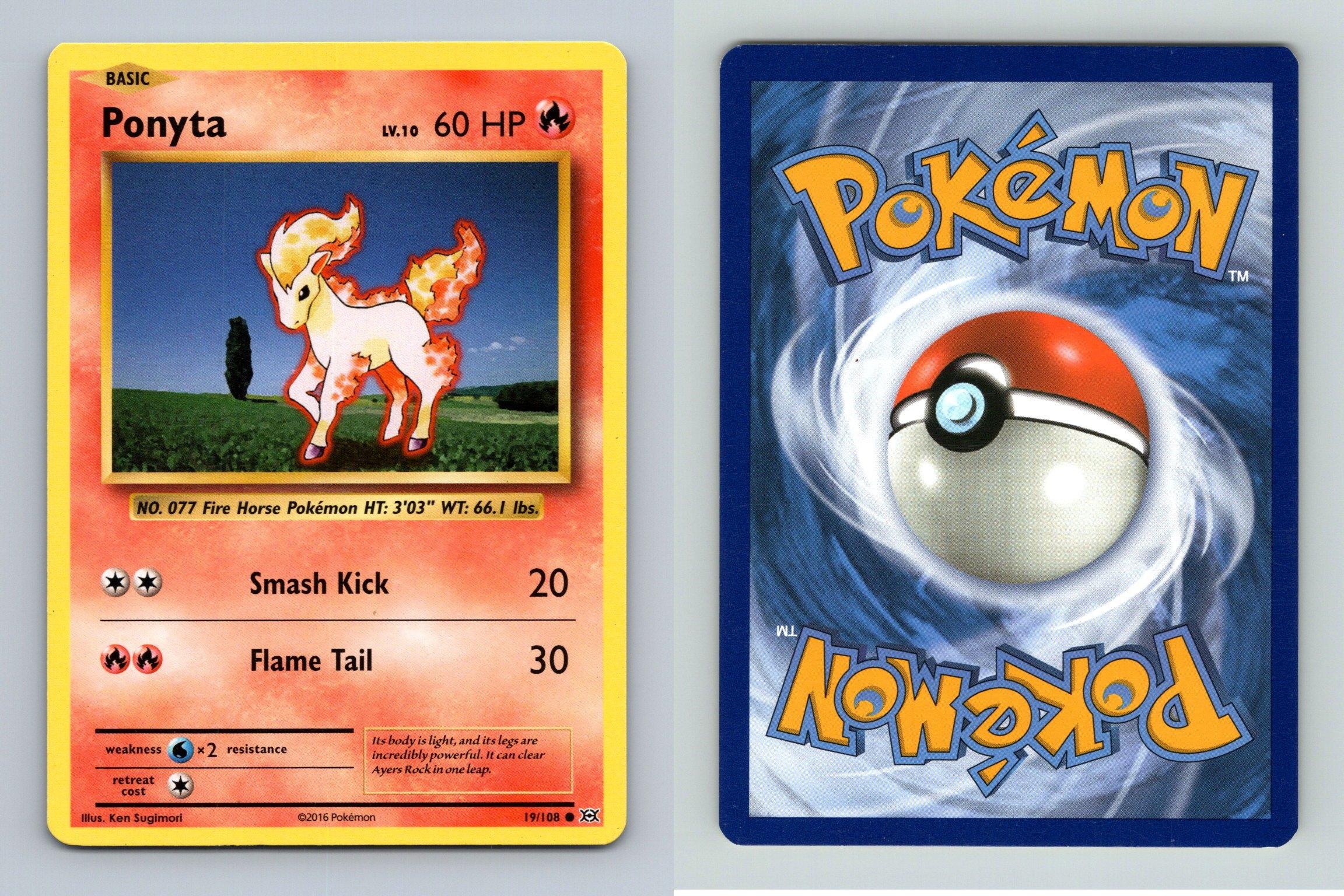 Ponyta #19/108 XY Evolutions Common Pokemon 2016 TCG Card