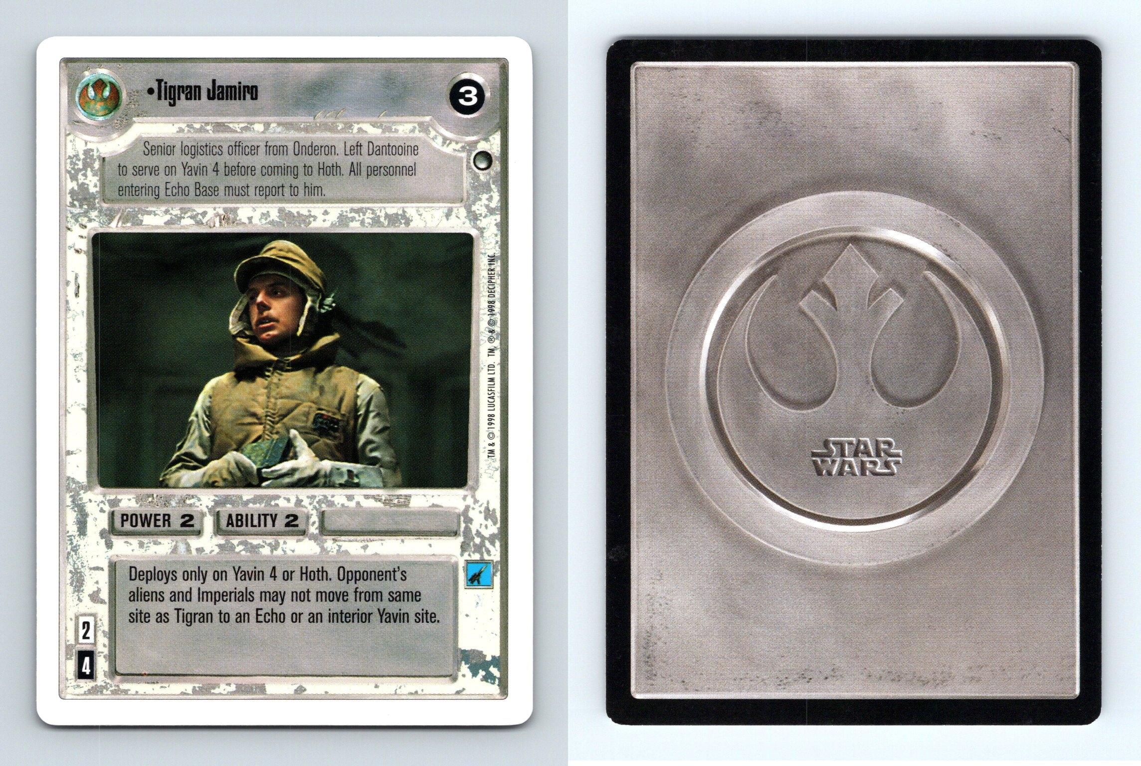 Tigram Jamiro Star Wars Hoth Limited 1996 LS Uncommon CCG Card