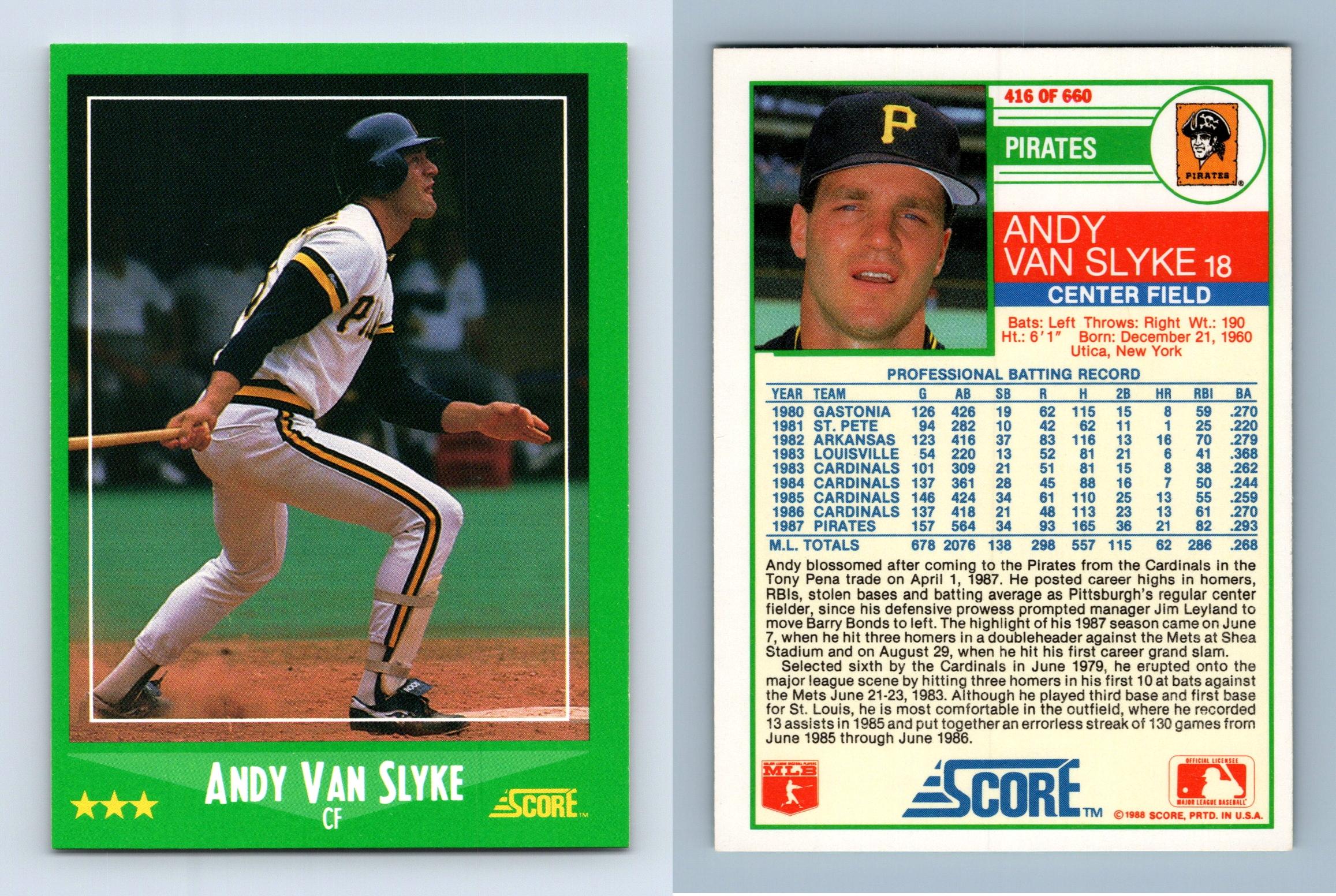 MLB Andy Van Slyke Baseball Trading Cards