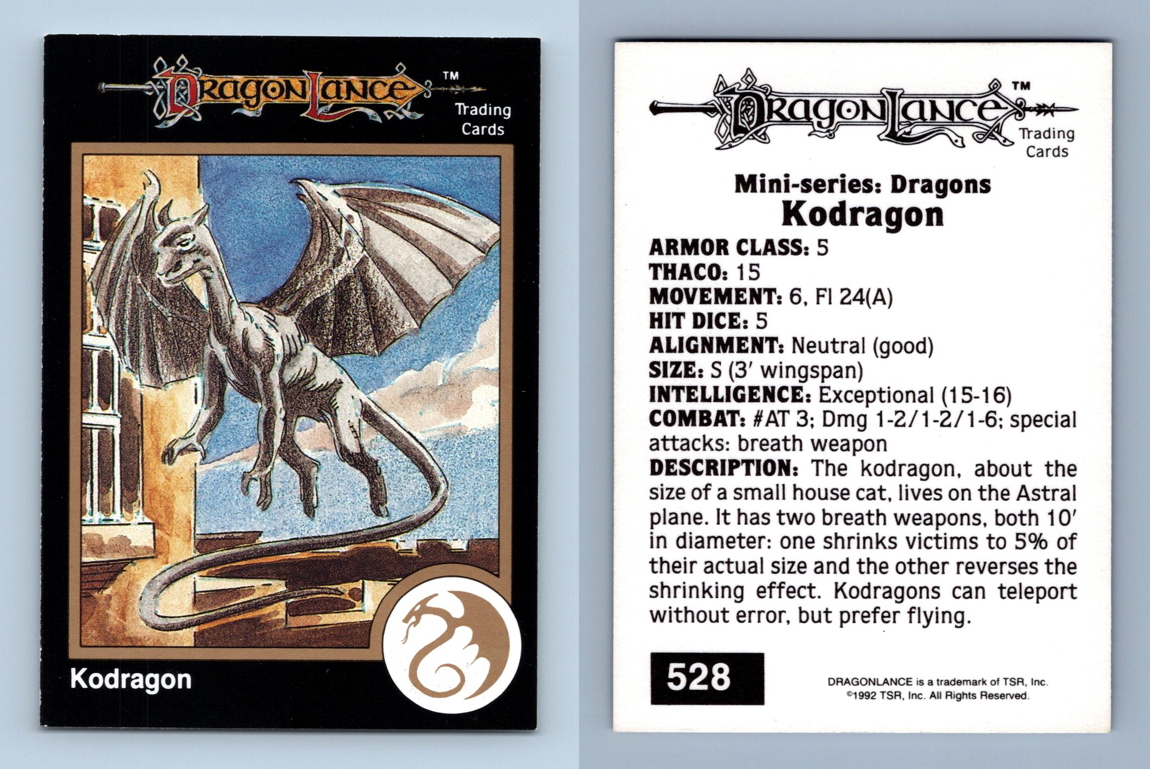 Kodragon #528 Advanced Dungeons & Dragons 1992 TSR Trading Card