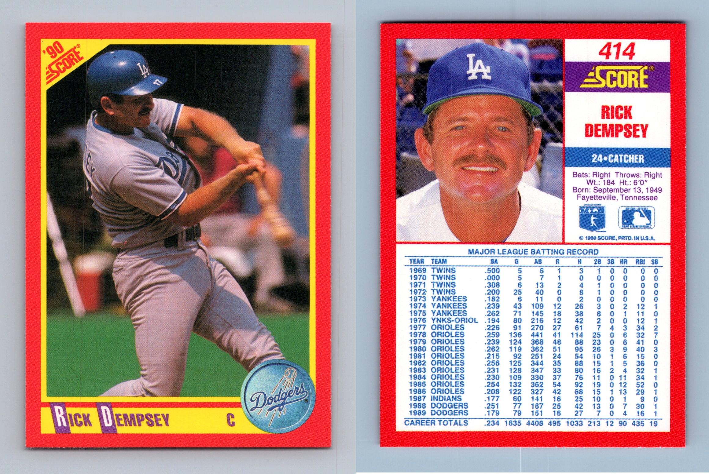 Rick Dempsey - Dodgers #414 Score 1990 Baseball Trading Card