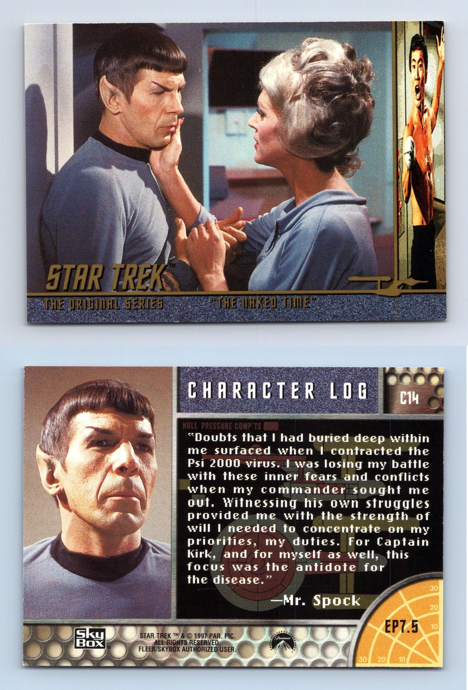 Mr Spock #C14 Star Trek Original Series 1 Character Logs 1997 Trading Card