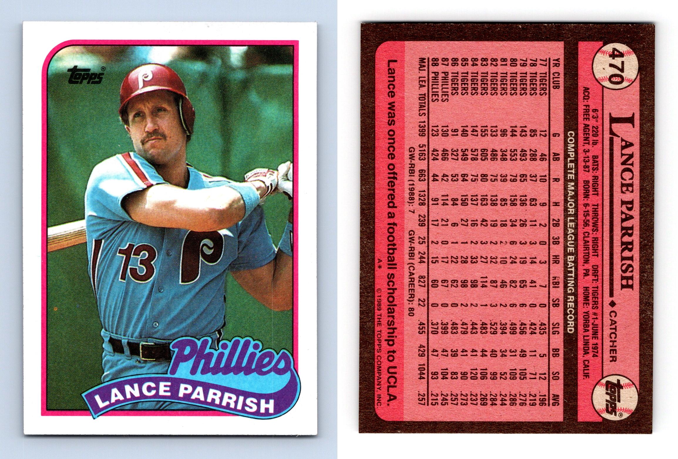 Lance Parrish - Phillies #470 Topps 1989 Baseball Trading Card