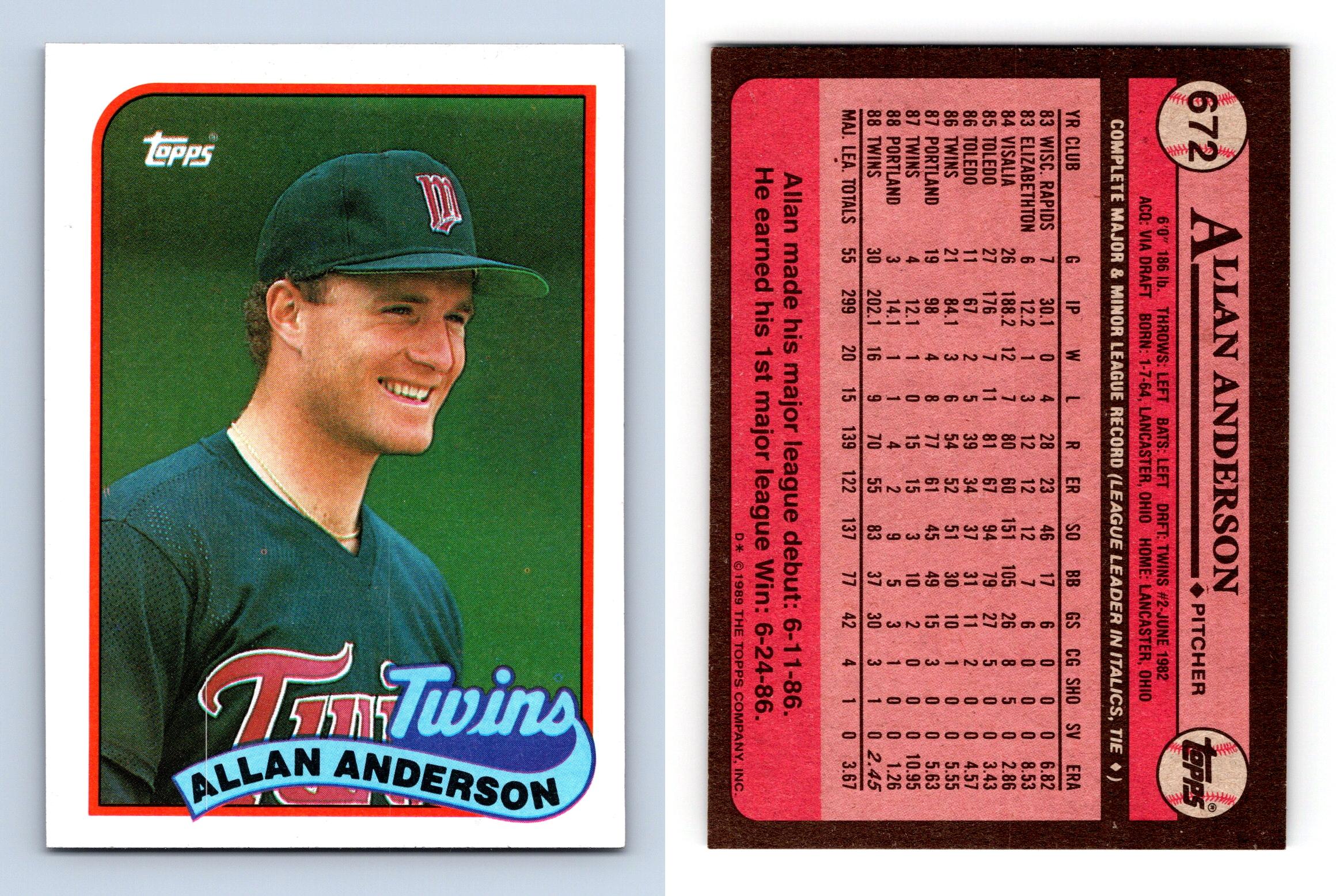 1989 Topps Baseball #382 John Smoltz Rookie Card - Near Mint to Mint