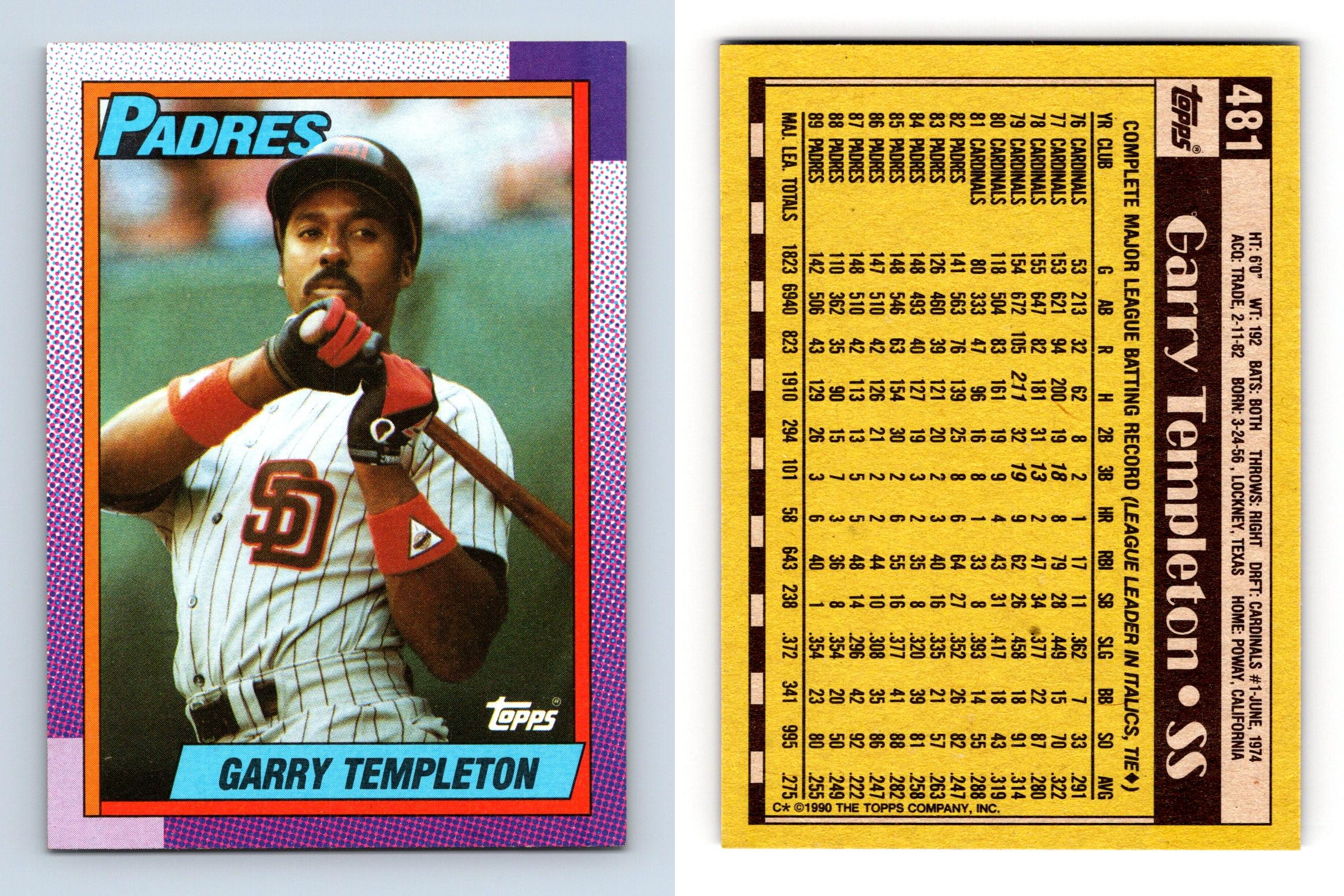 Garry Templeton - Padres #481 Topps 1990 Baseball Trading Card