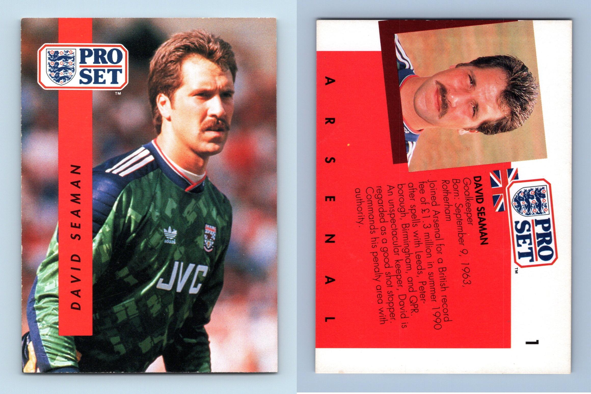 David Seaman Arsenal #1 English League 1990 91 Pro Set Trading Card