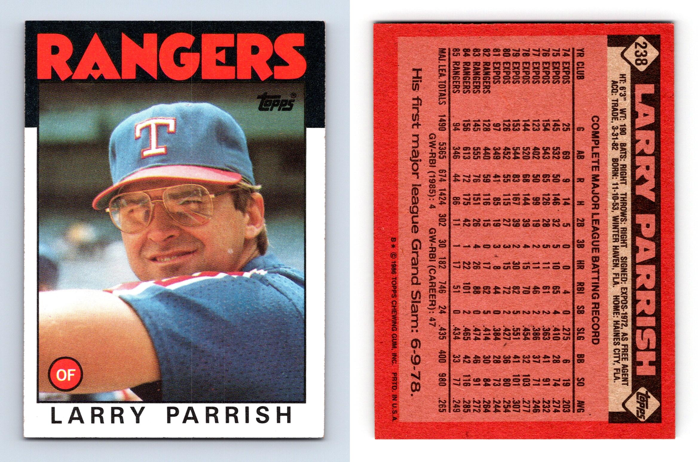 Larry Parrish - Rangers #238 Topps 1986 Baseball Trading Card