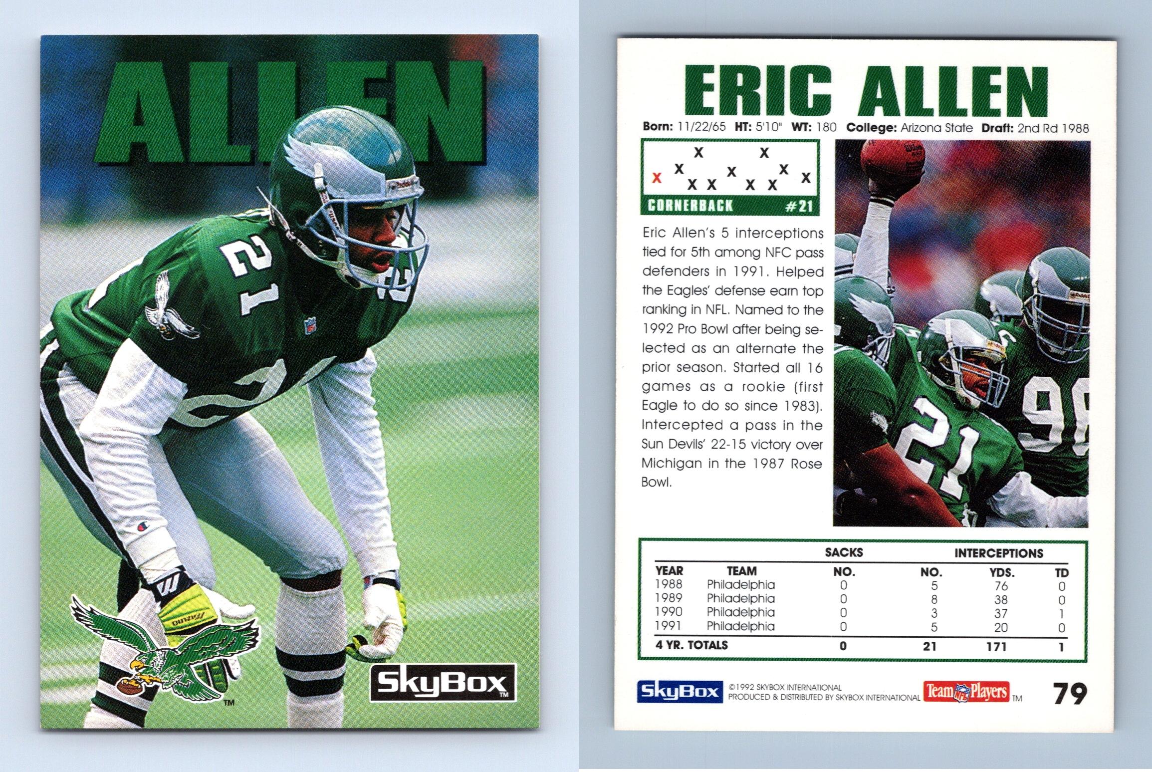 Eric Allen 79 Skybox Impact 1992 Football Trading Card