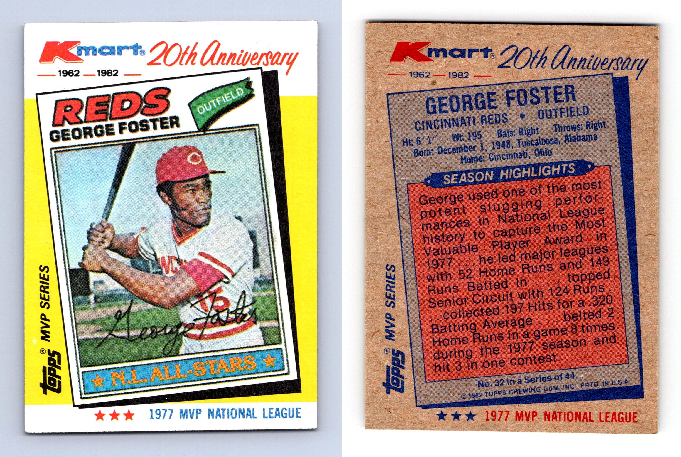 George Foster #32 Topps K-Mart 20th Anniversary 1982 Baseball