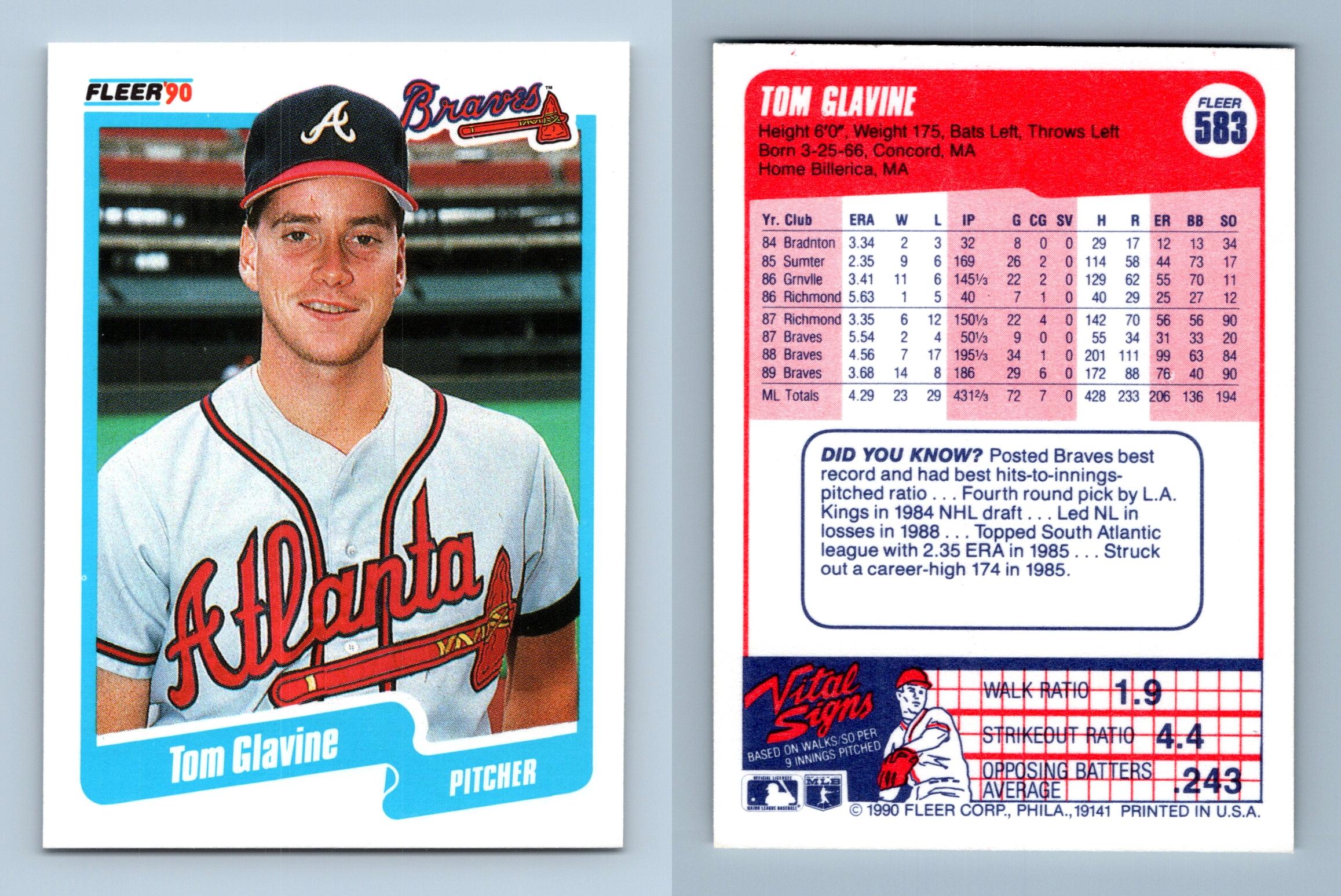 Tom Glavine - Braves #583 Fleer 1990 Baseball Trading Card