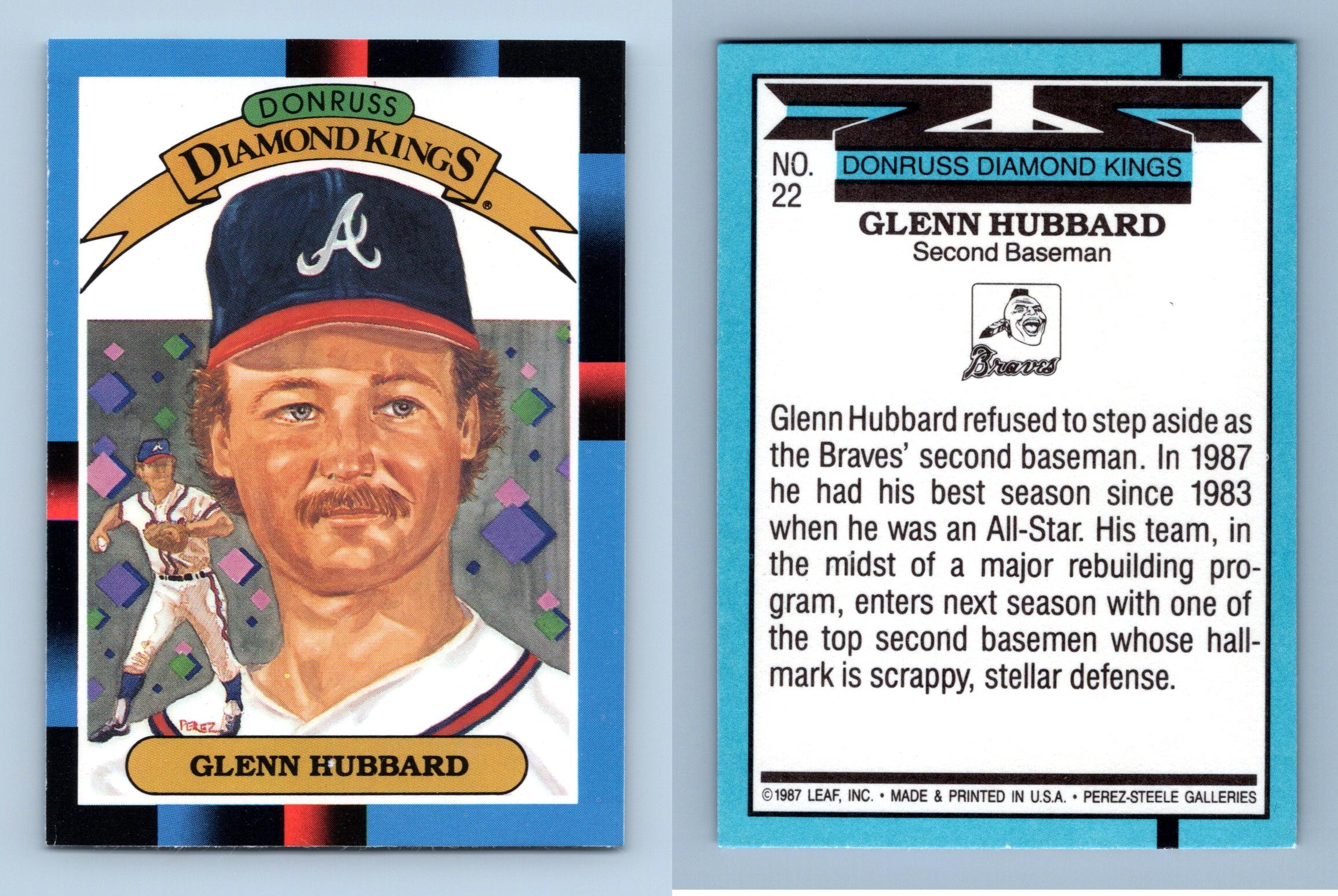 Glenn Hubbard #22 Donruss 1988 Diamond Kings Baseball Trading Card