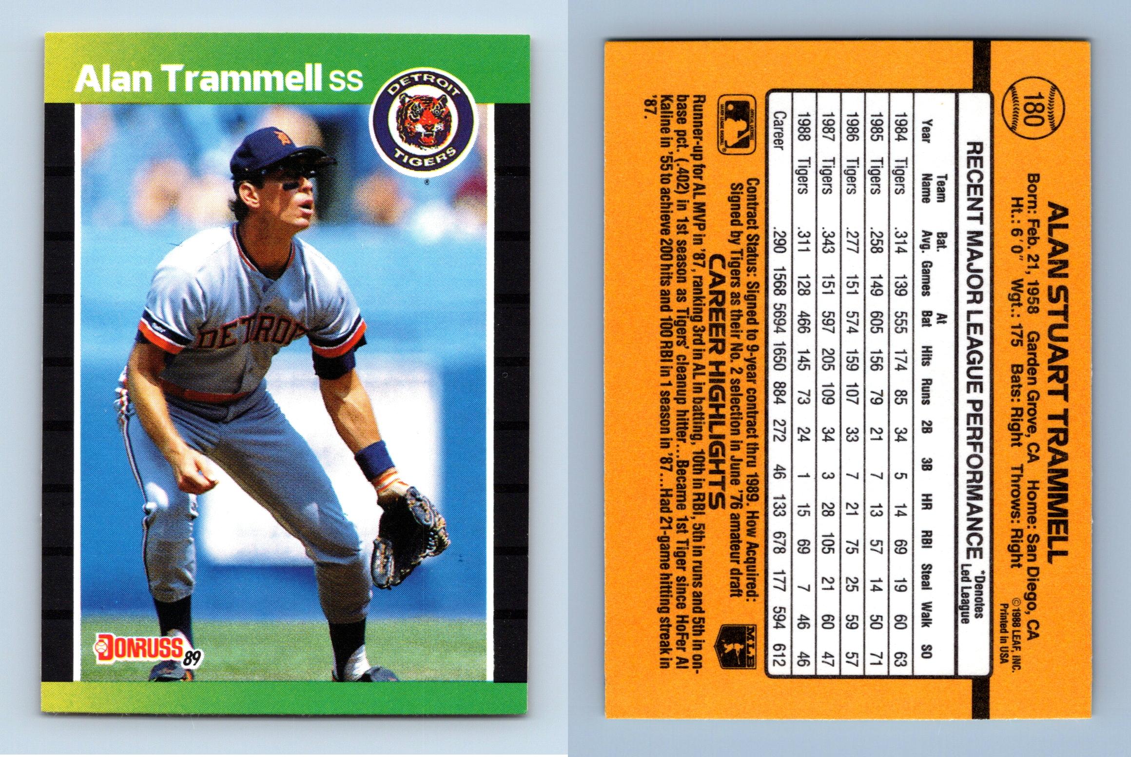 MLB Alan Trammell Signed Trading Cards, Collectible Alan Trammell Signed  Trading Cards