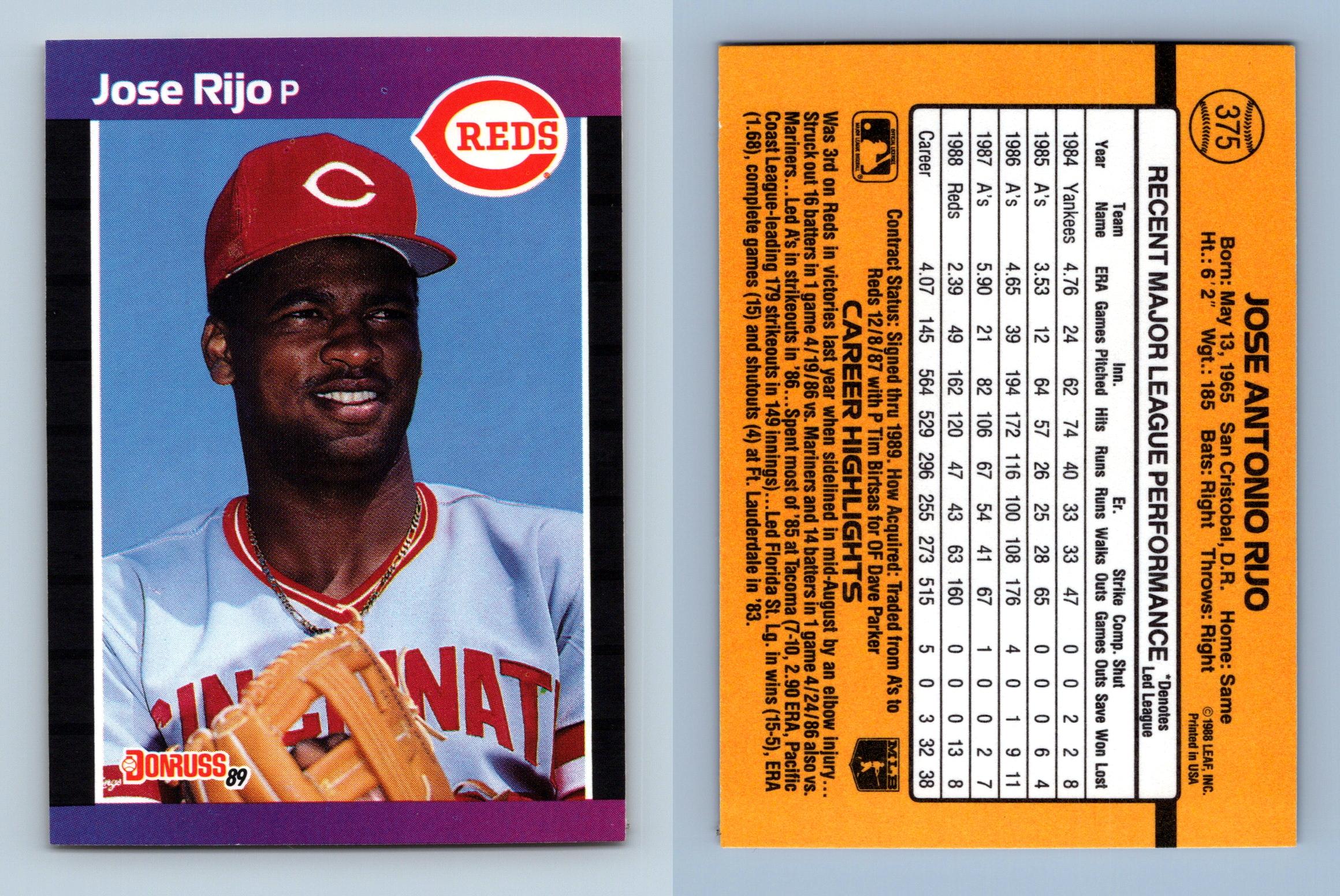  1989 Donruss Baseball Card #375 Jose Rijo