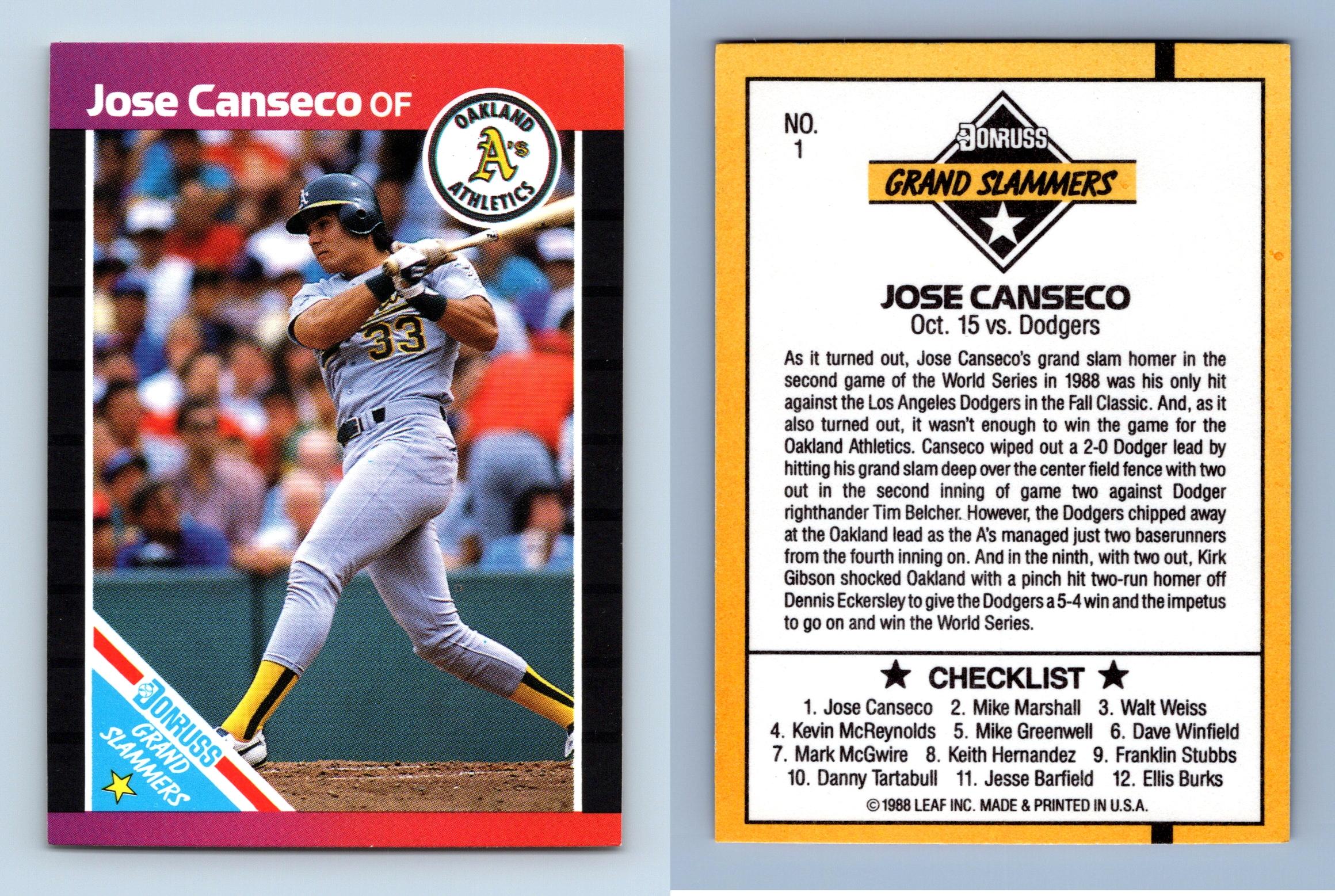 Starting Lineup JOSE CANSECO 1992 poster Oakland A's sports