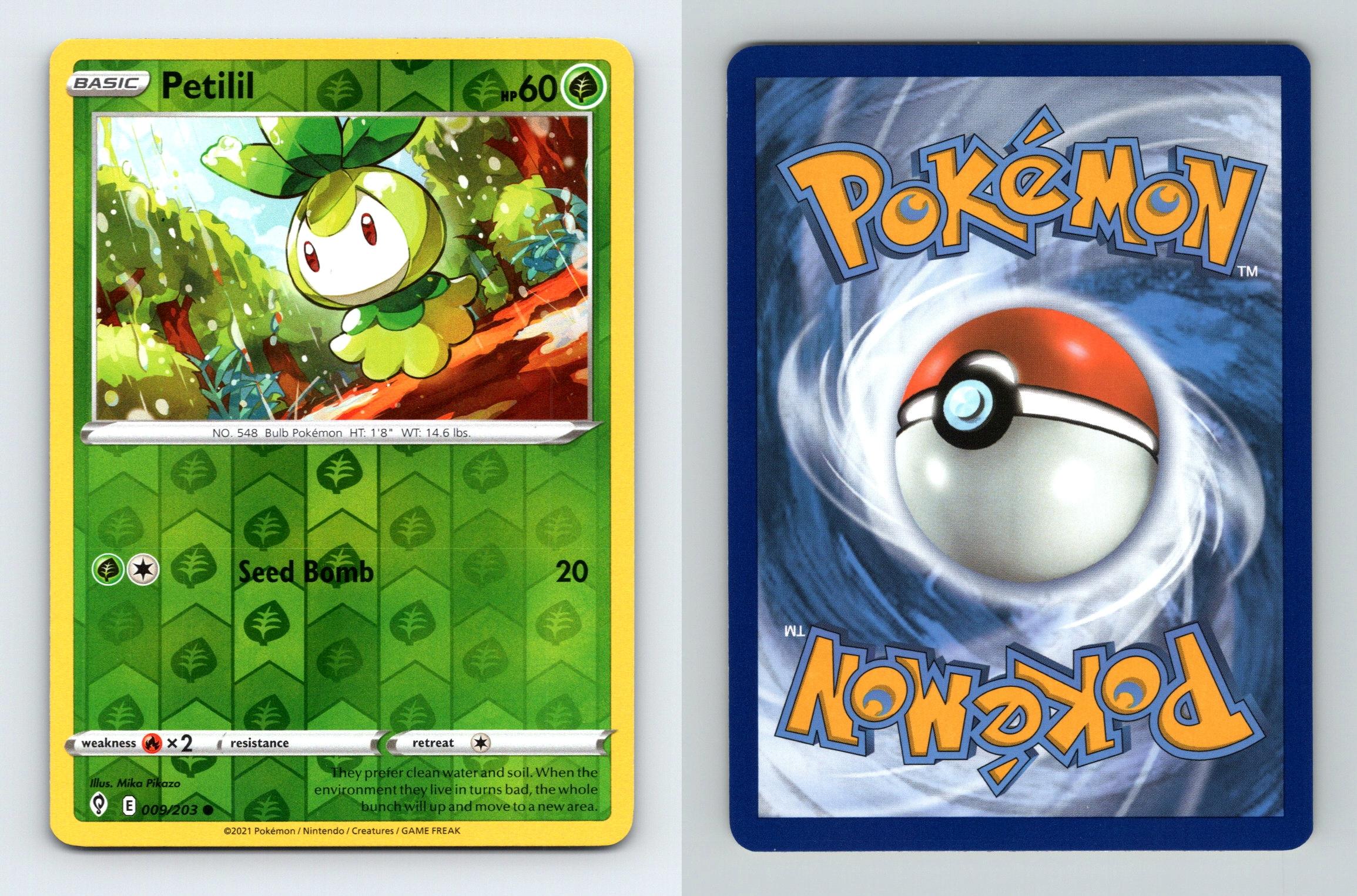 Petilil #9/203 SWSH Evolving Skies Reverse Holo Common Pokemon 