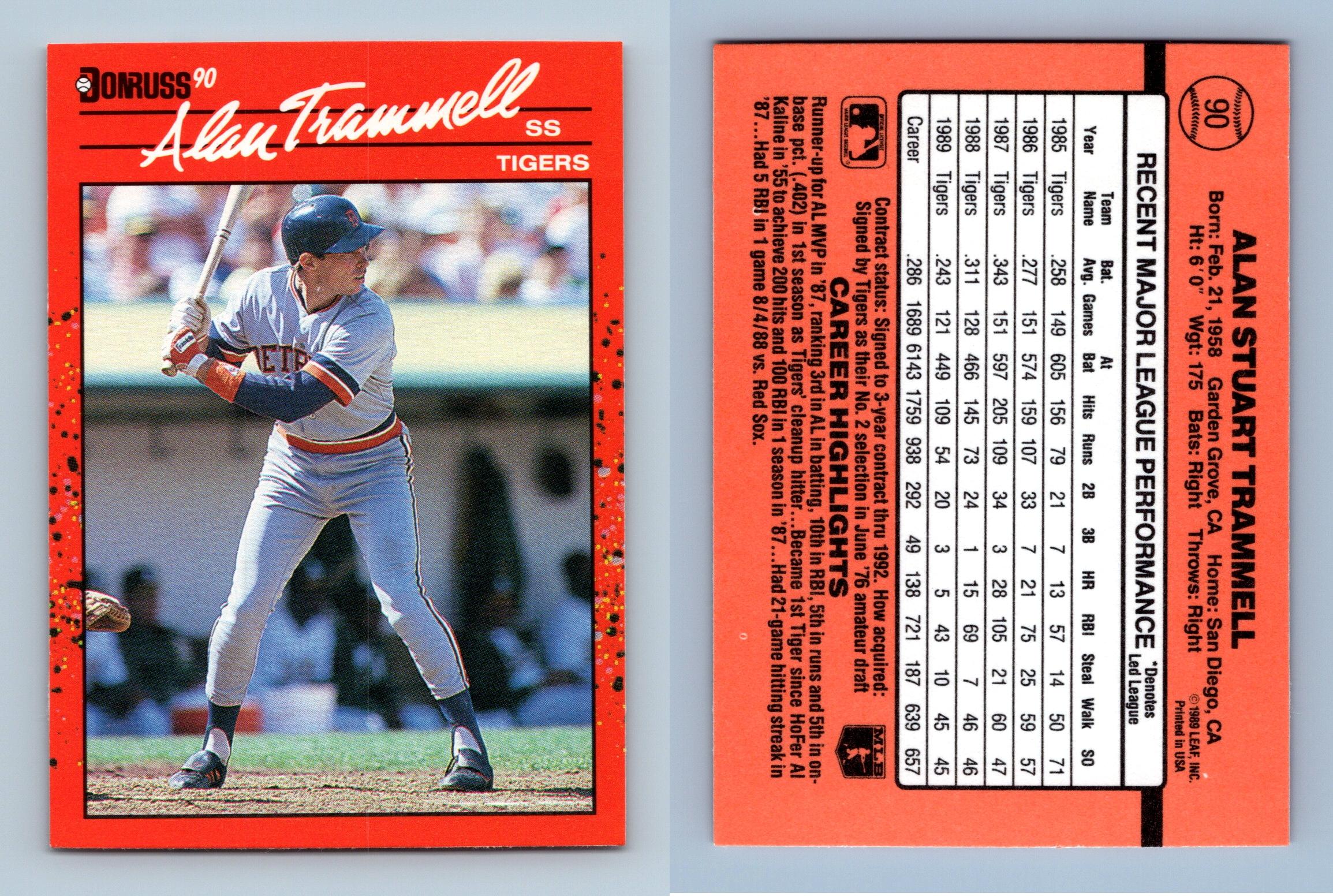 alan trammell baseball card value