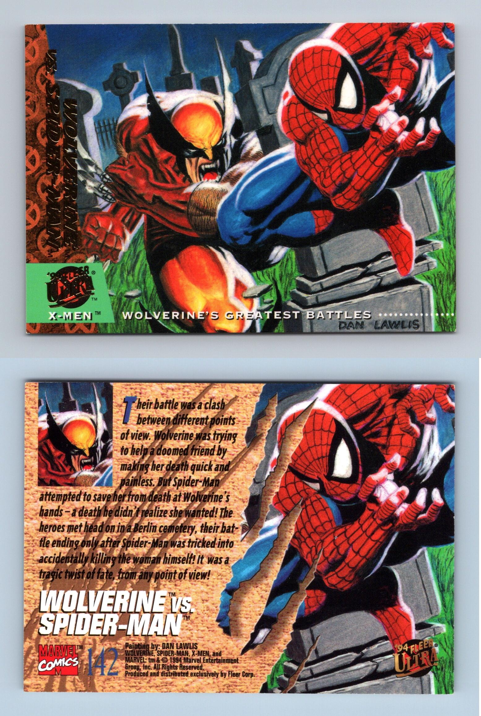 Wolverine Vs Spider-Man #142 X-Men 1994 Fleer Ultra Trading Card