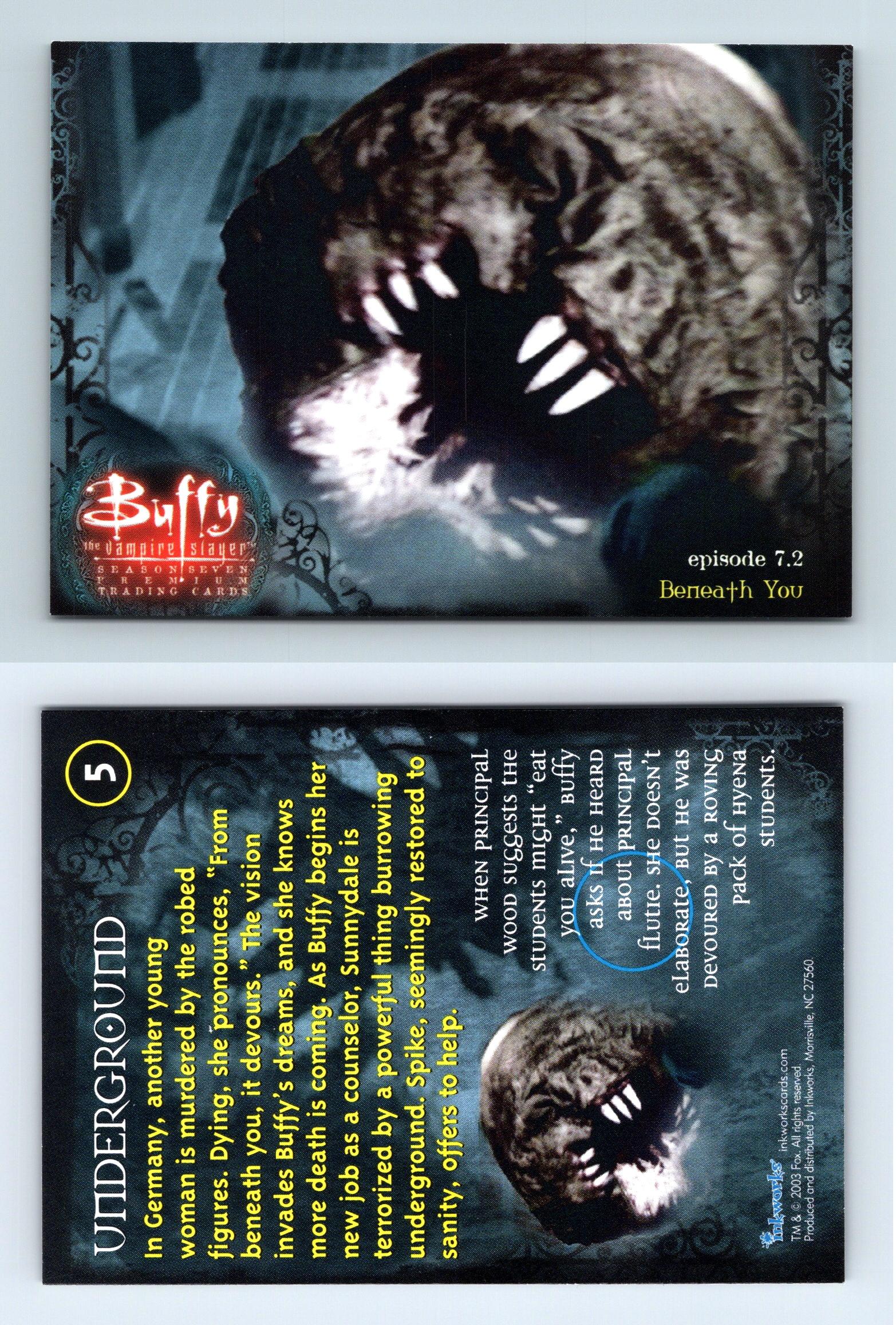 Underground 5 Buffy The Vampire Slayer Season 7 Inkworks Trading Card