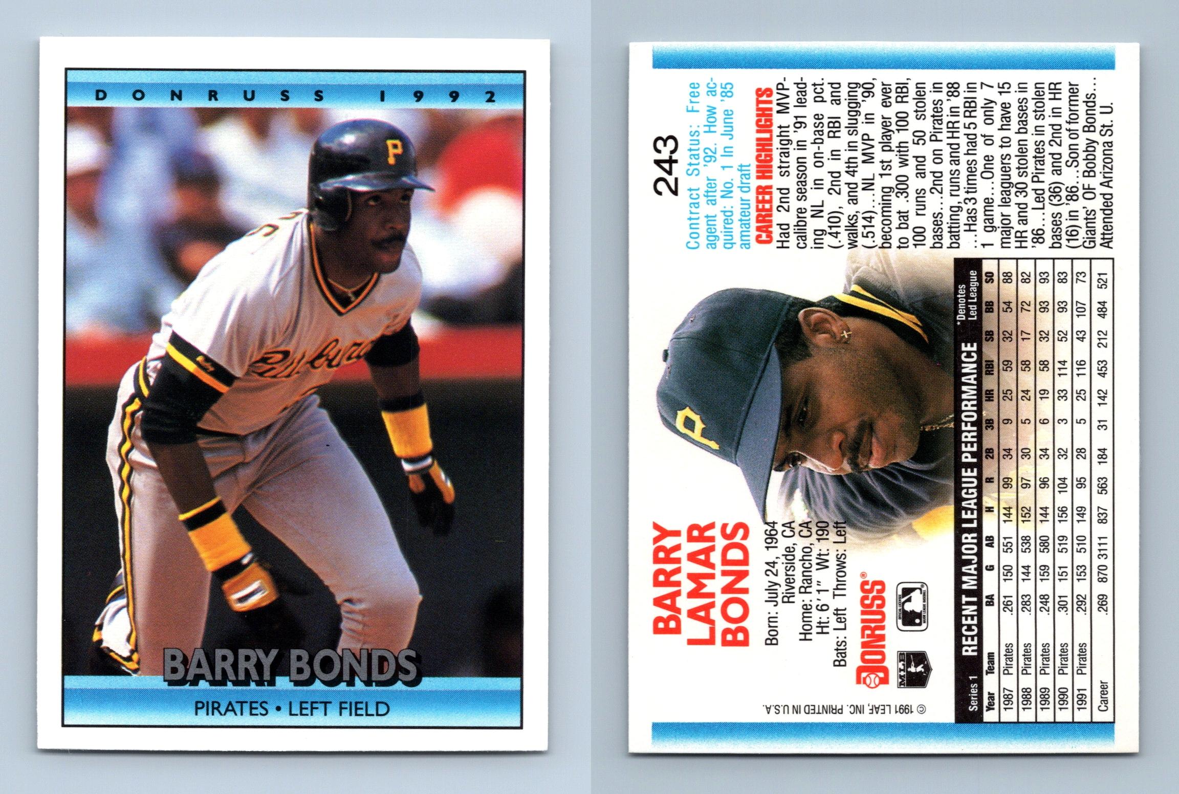 1993 Topps Barry Bonds baseball card 2– Pirates on eBid United States