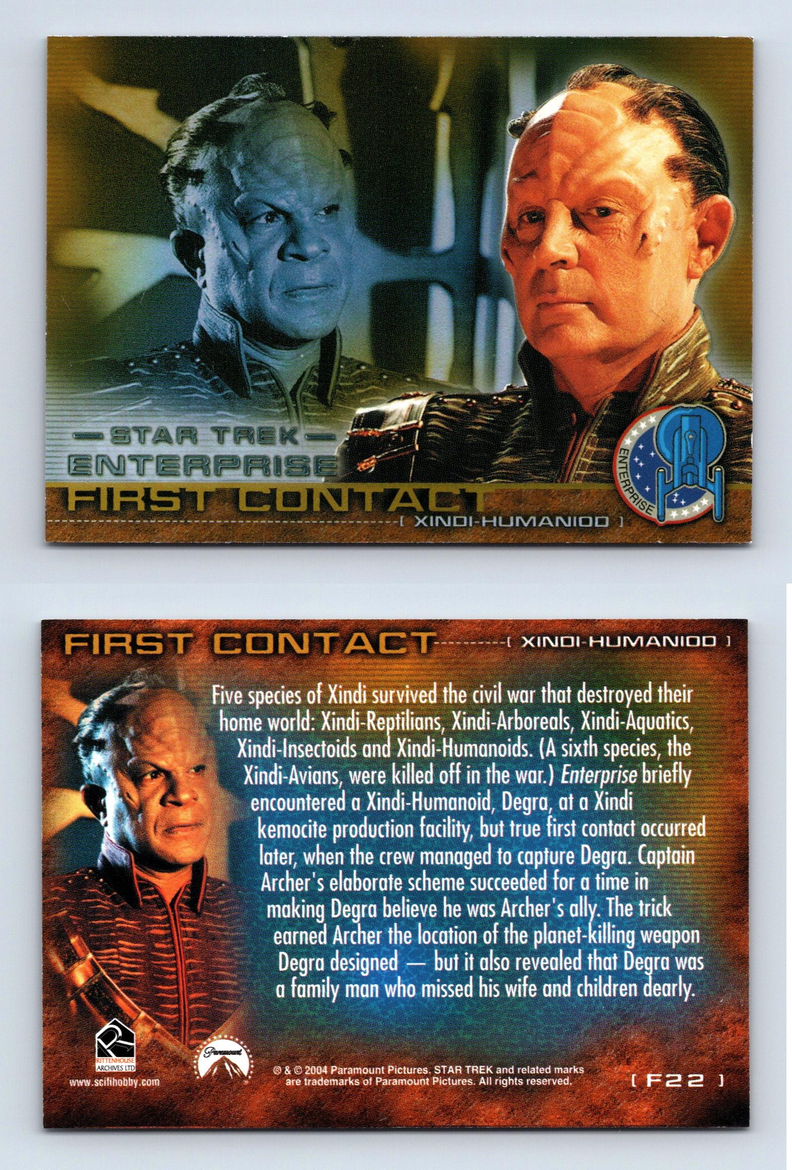 Xindi Humanoid #F22 Star Trek Enterprise S3 Rittenhouse First Contact Card