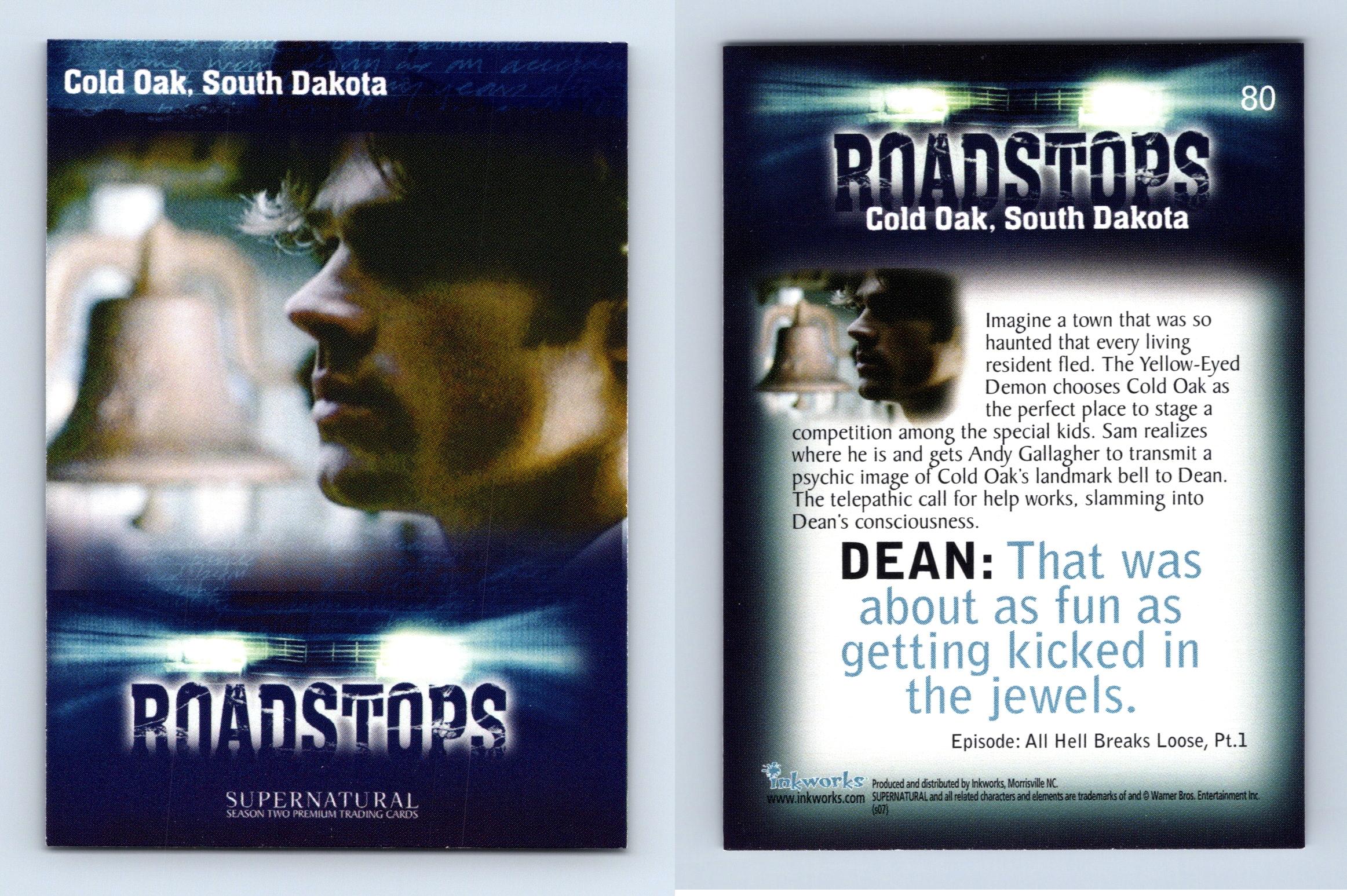 Cold Oak, South Dakota 80 Supernatural Season 2 Inkworks 2007 Trading Card
