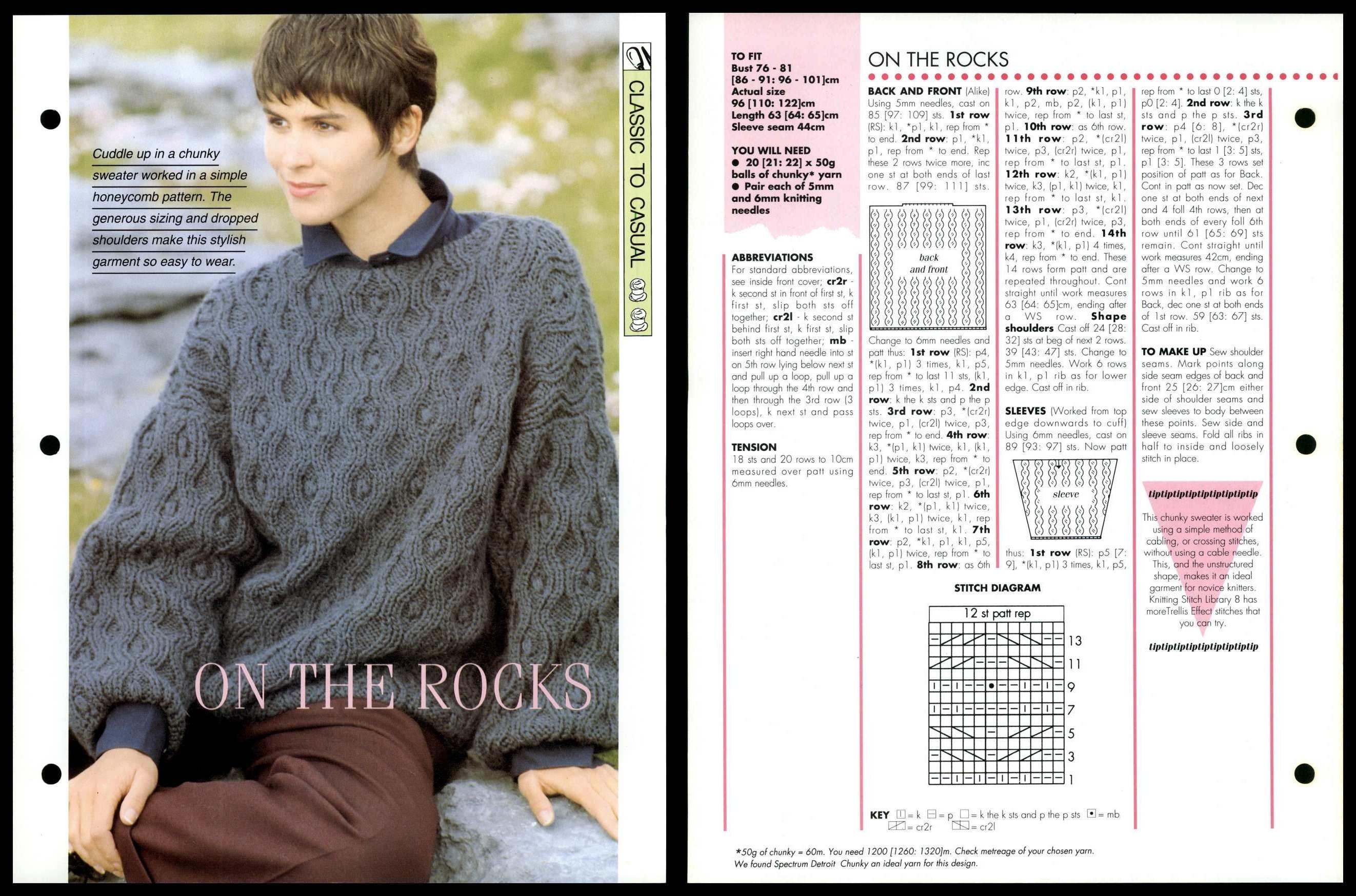 On The Rocks Sweater Creative Needles Chunky Knitting Pattern