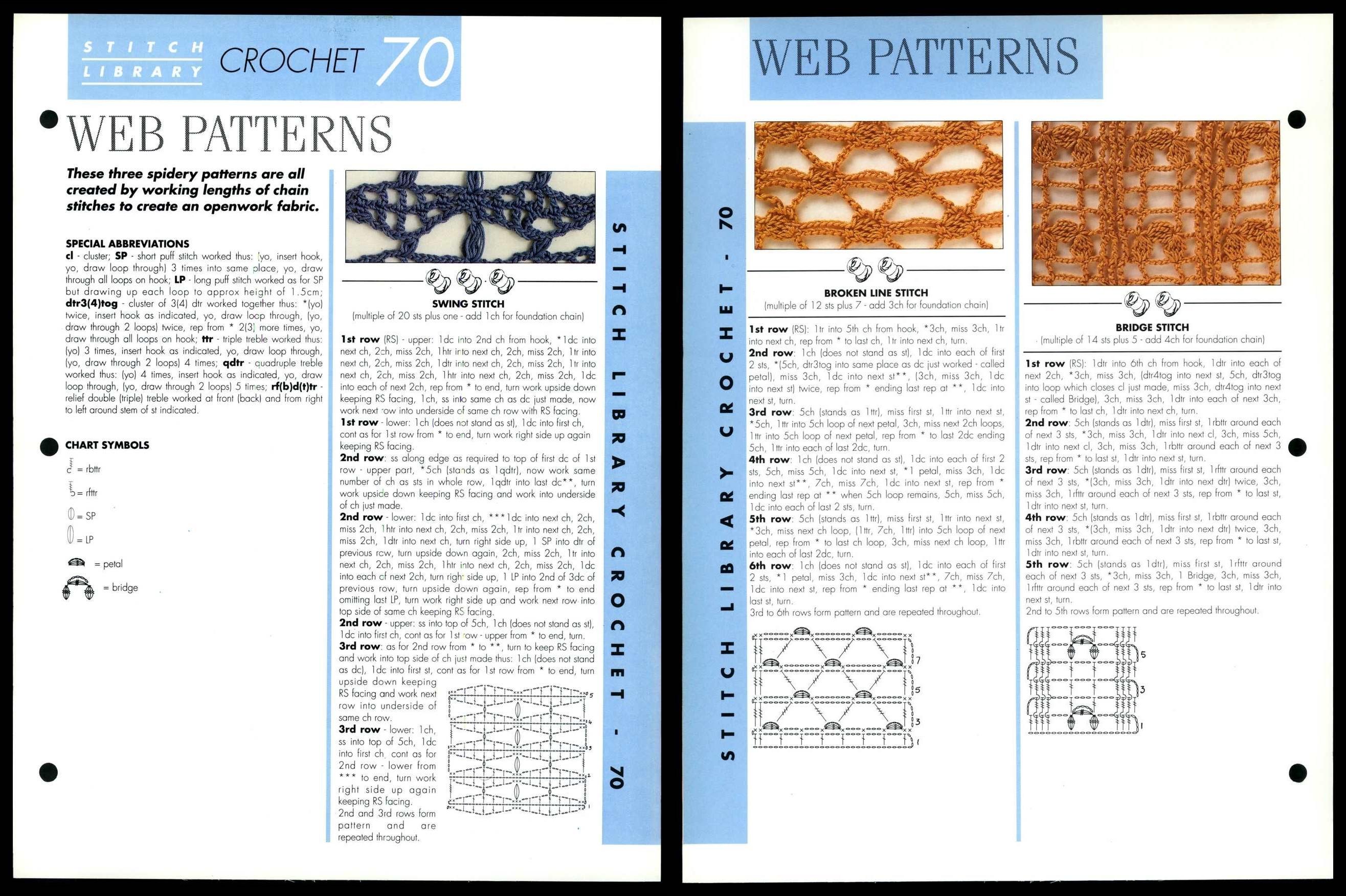 Web Patterns #70 Creative Needles Stitch Library Crochet Pattern