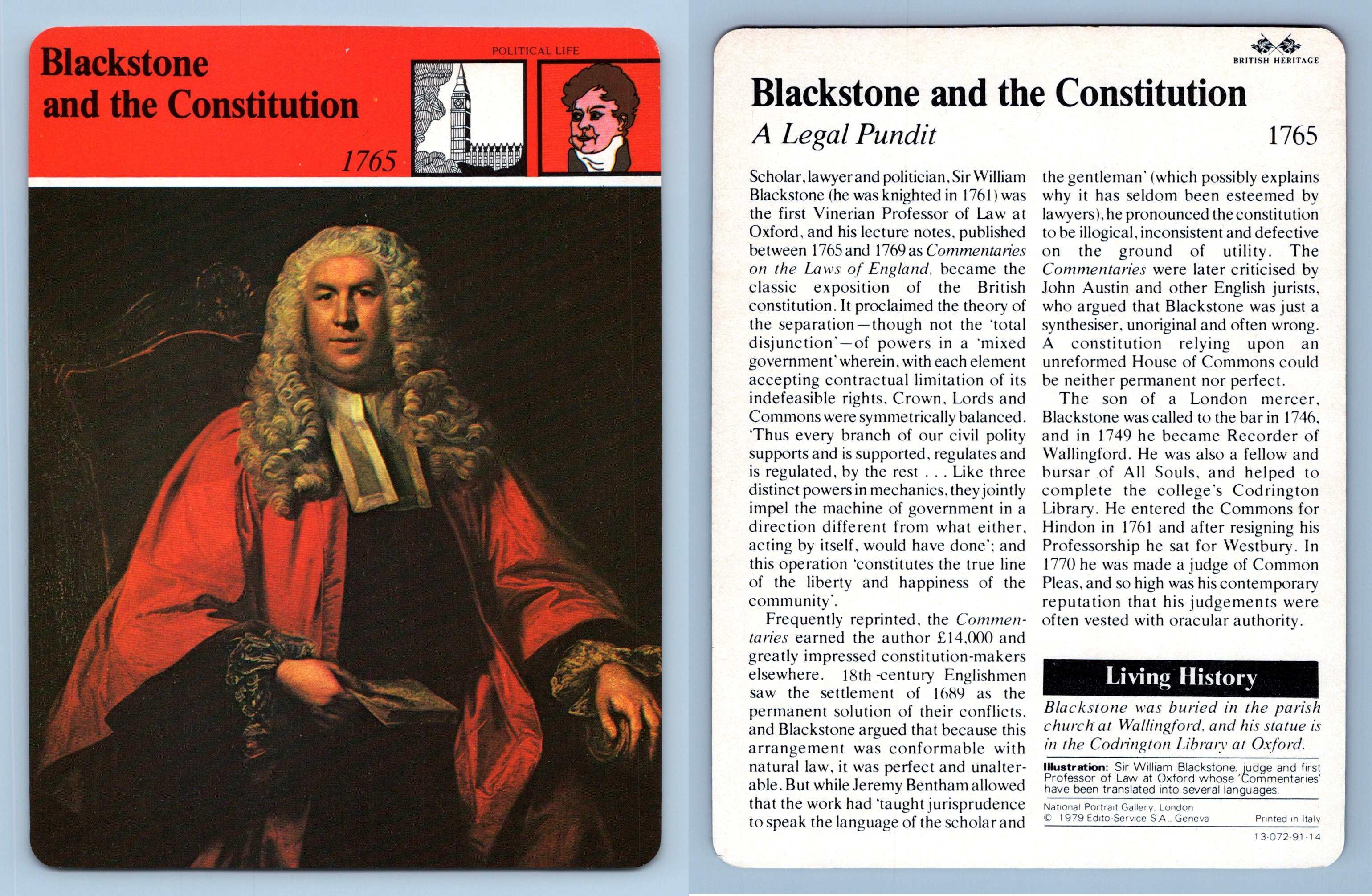 Blackstone & Constitution Political British Heritage EditoService SA