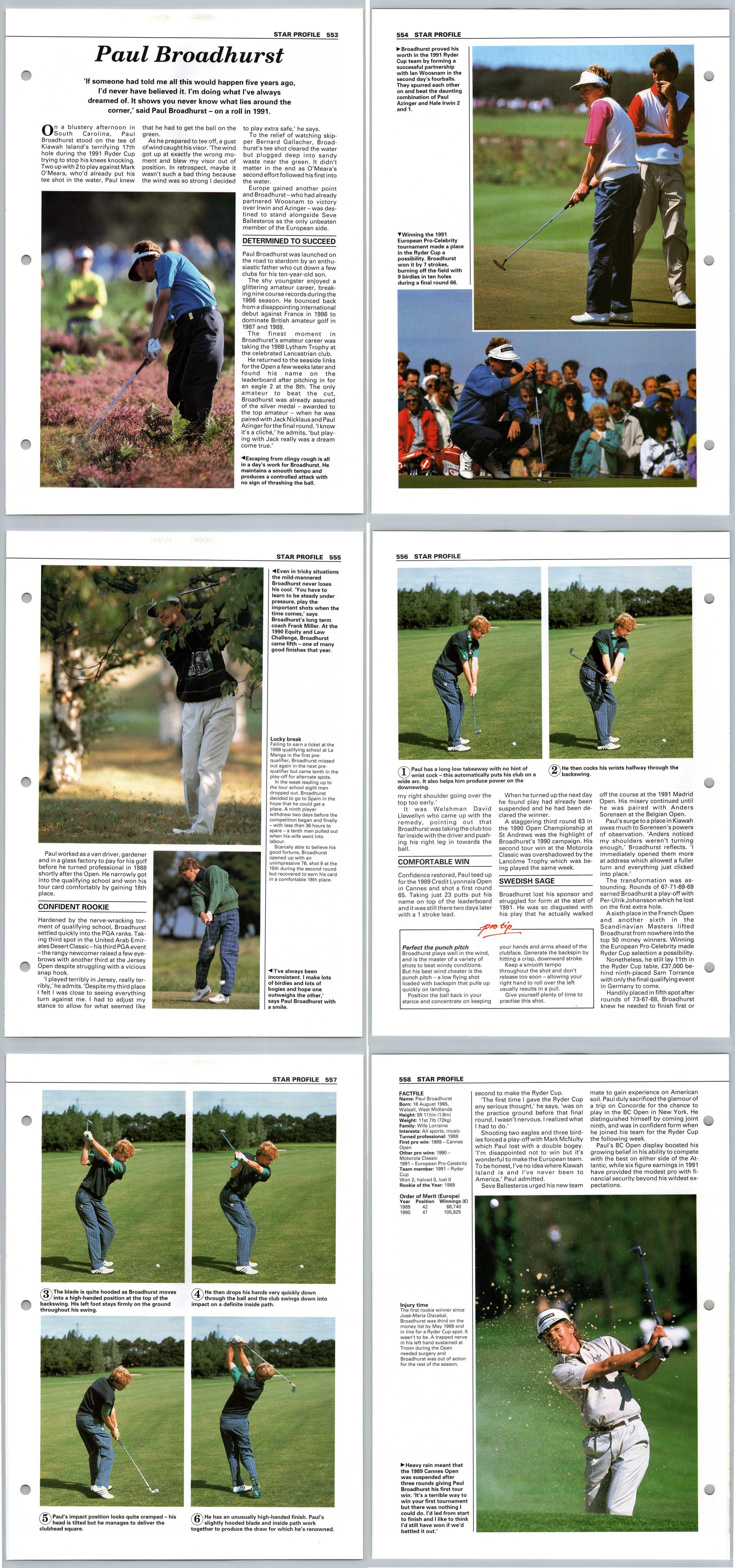 Paul Broadhurst Star Improve Your Golf 198992 Eaglemoss 3 Pages