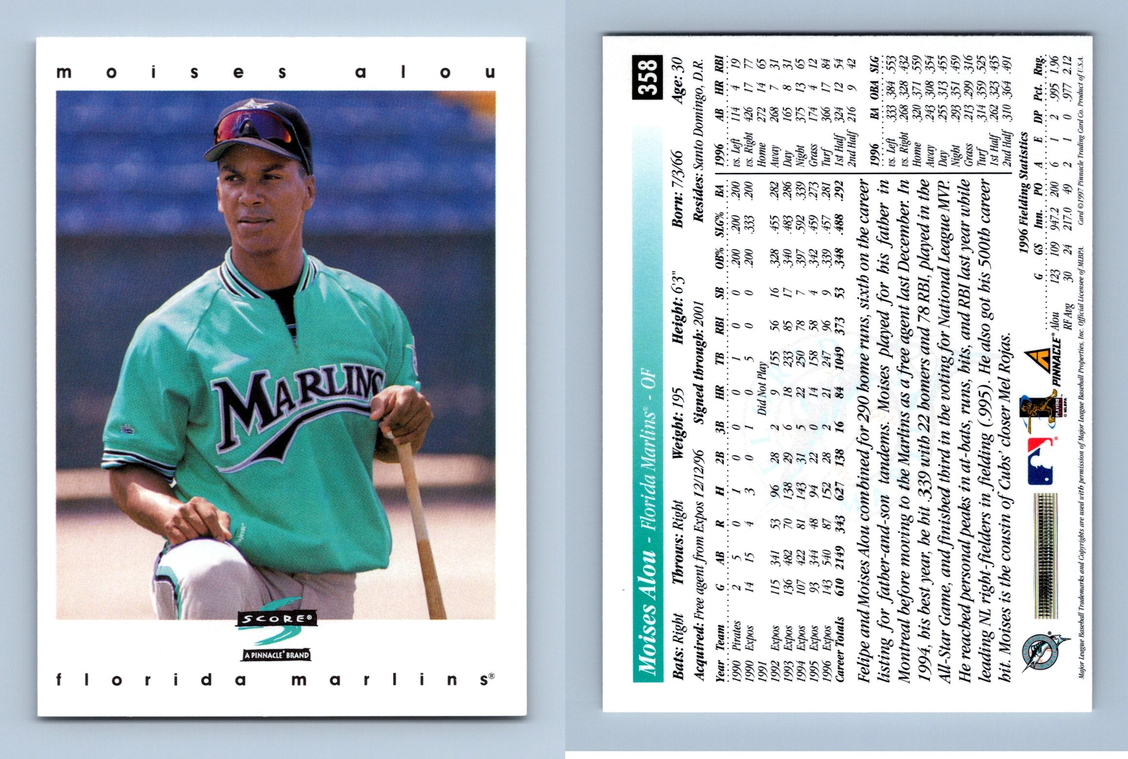 Moises Alou - Marlins #358 Score 1997 Baseball Trading Card