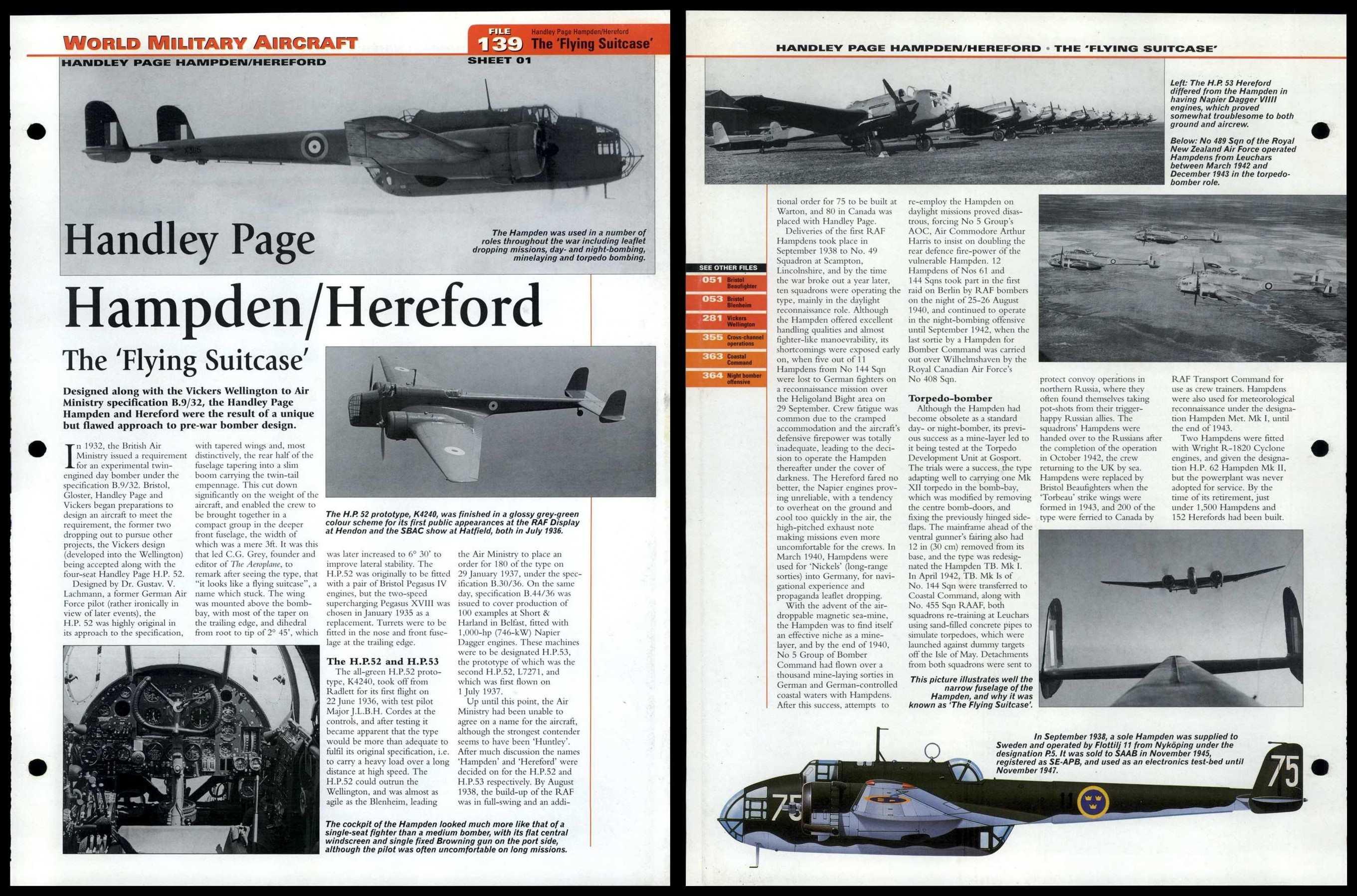 Handley Page Hampden/Hereford #139 - Military - World Aircraft ...