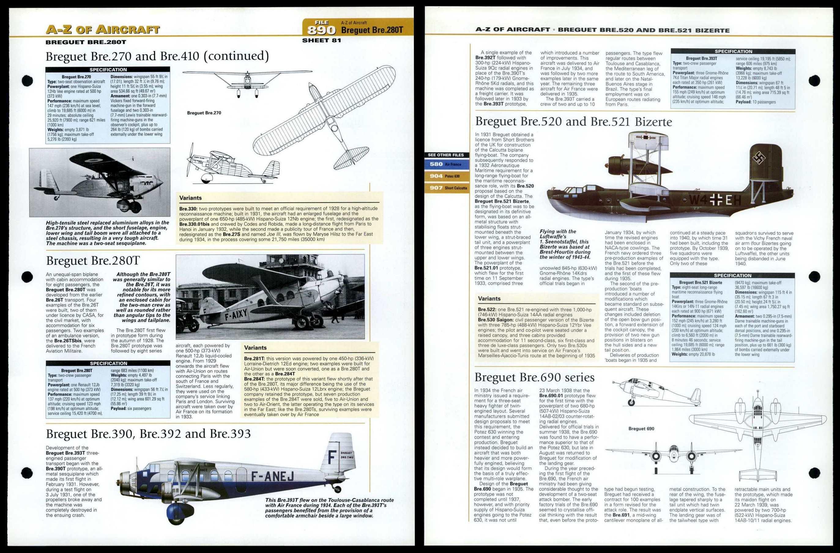 Breguet Bre.270 Breguet Bre.690 A Z 890 World Aircraft