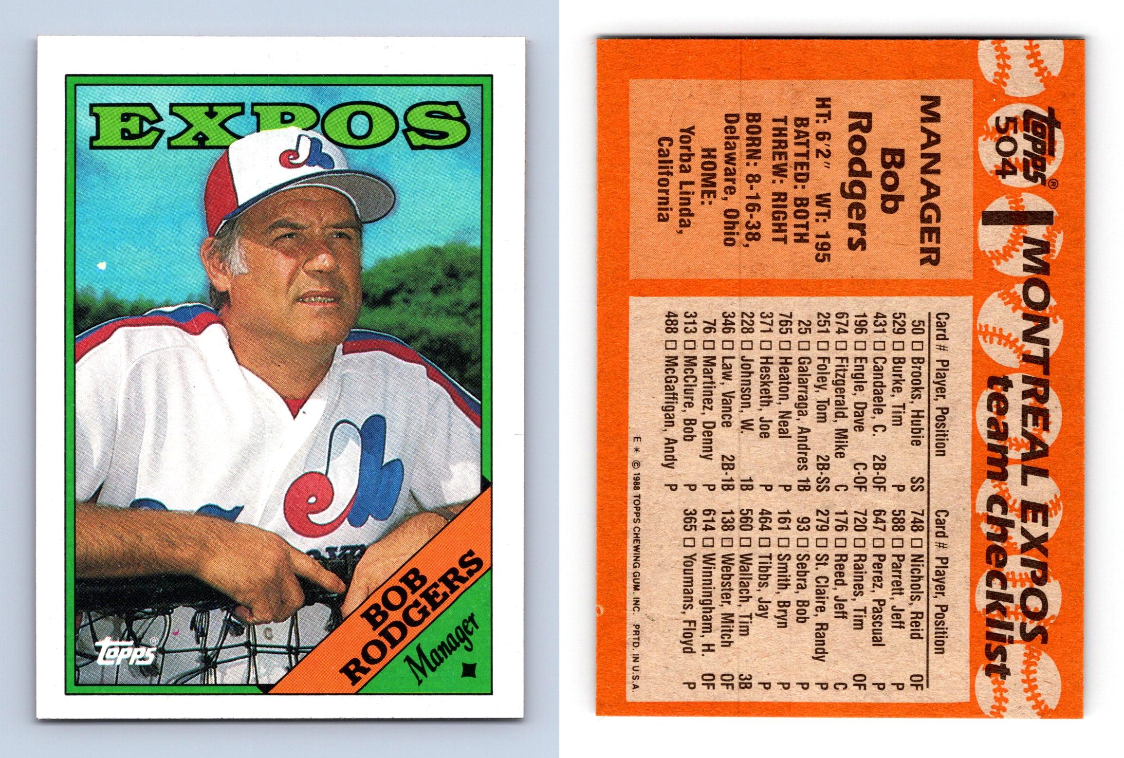 Bob Rodgers - 1988 Topps #504 - Montreal Expos Baseball Card