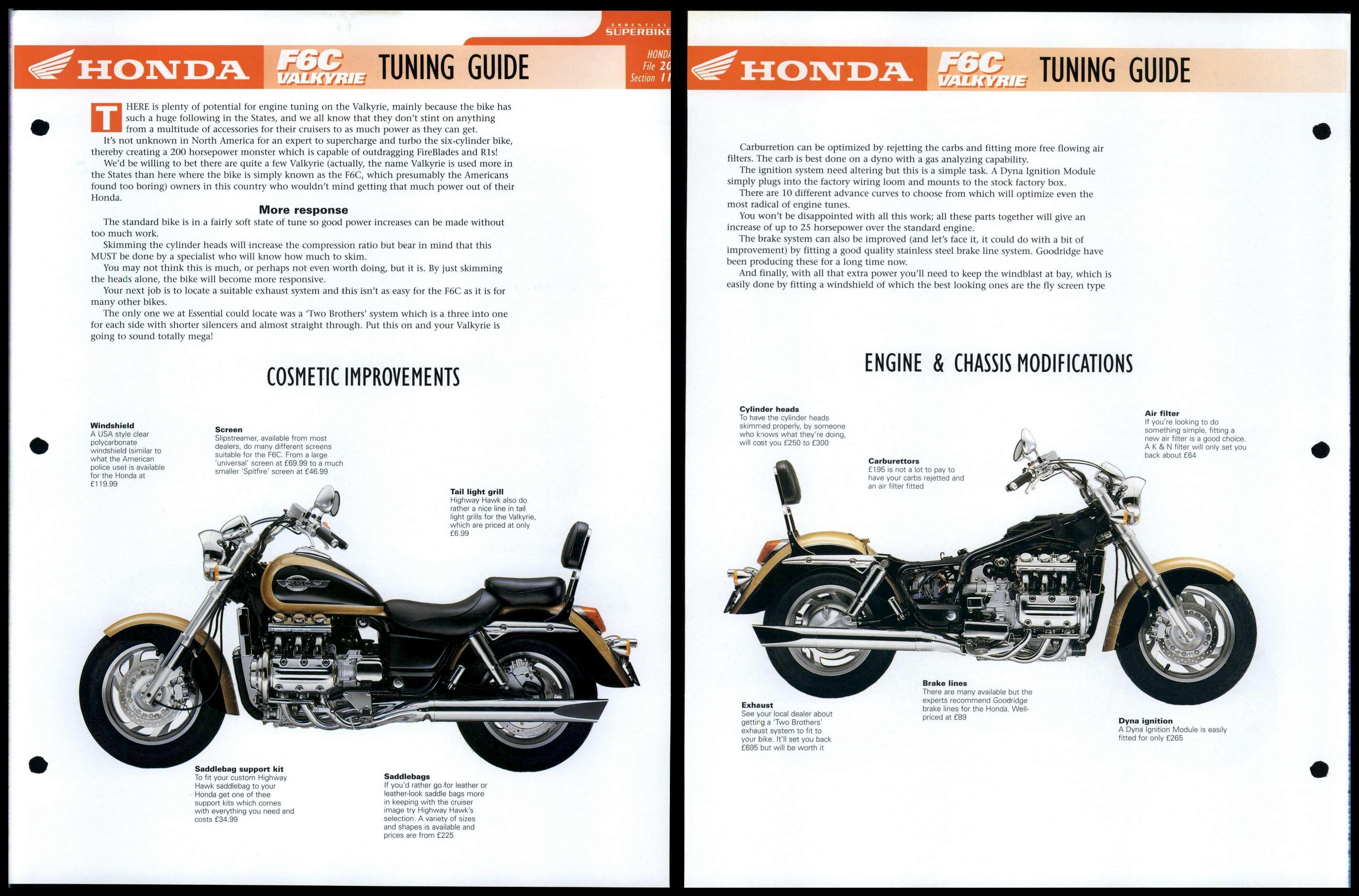 Honda F6C Valkyrie Tuning Essential Superbike Data File Page