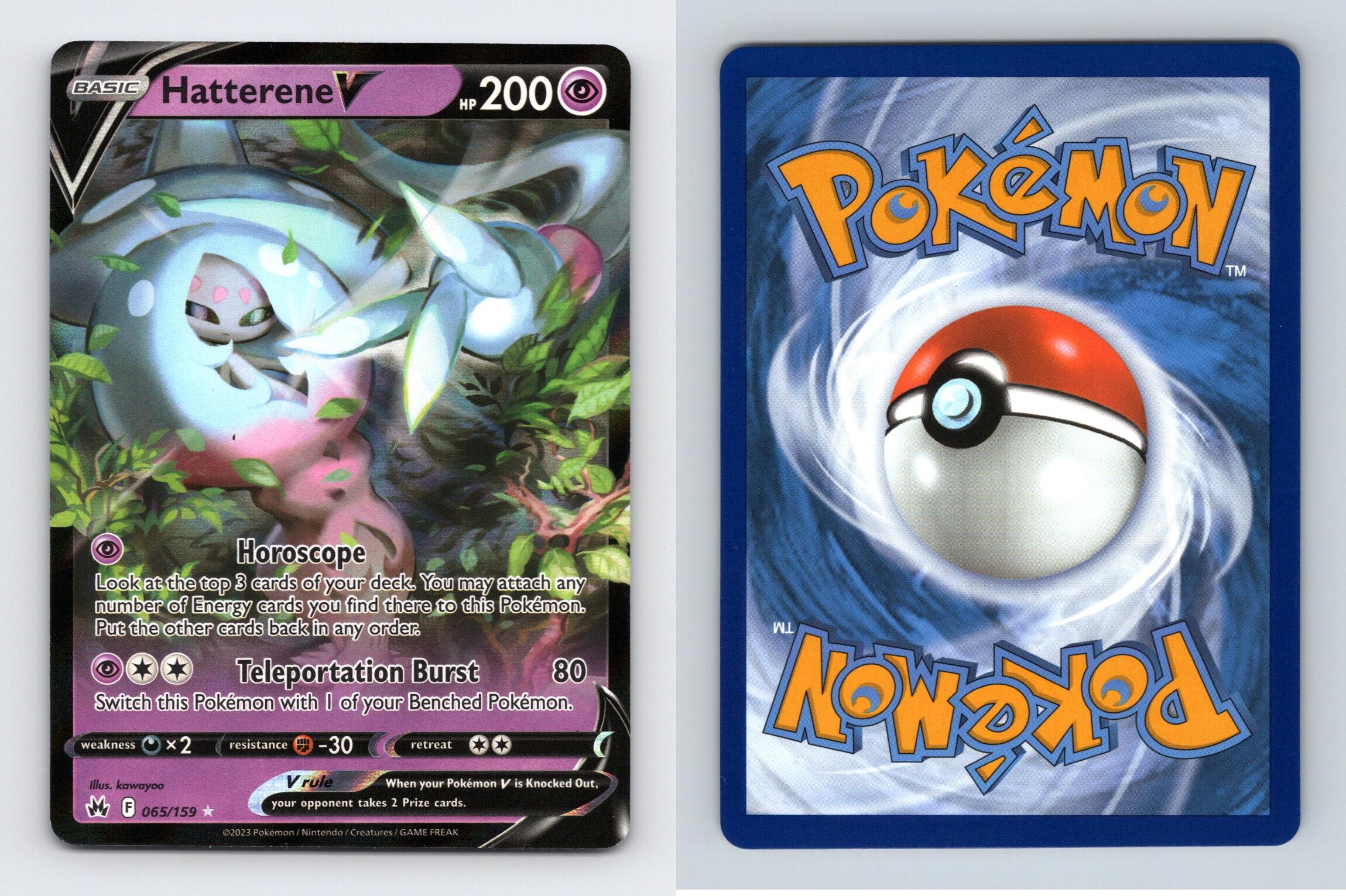 Hatterene V 65/159 SWSH Crown Zenith Ultra Rare Holo Half Art Pokemon