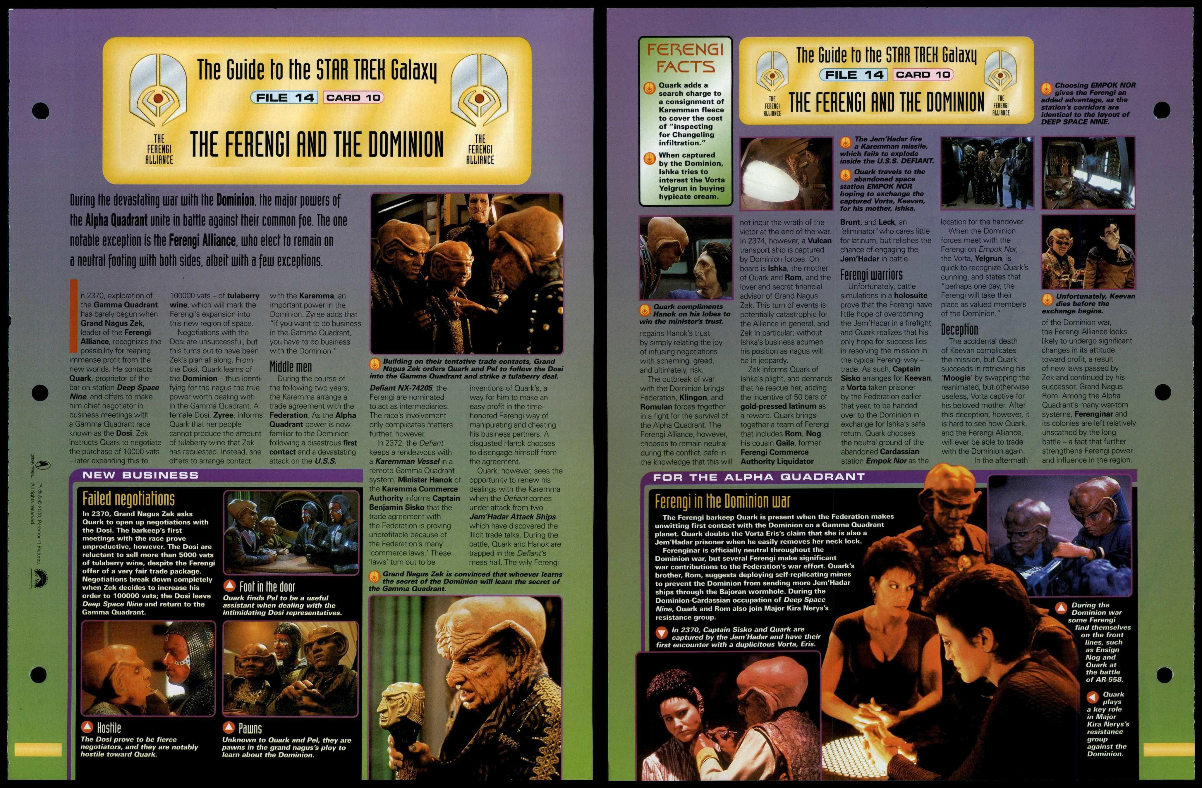 The Ferengi & The Dominion - The Ferengi Alliance - Star Trek Fact File ...