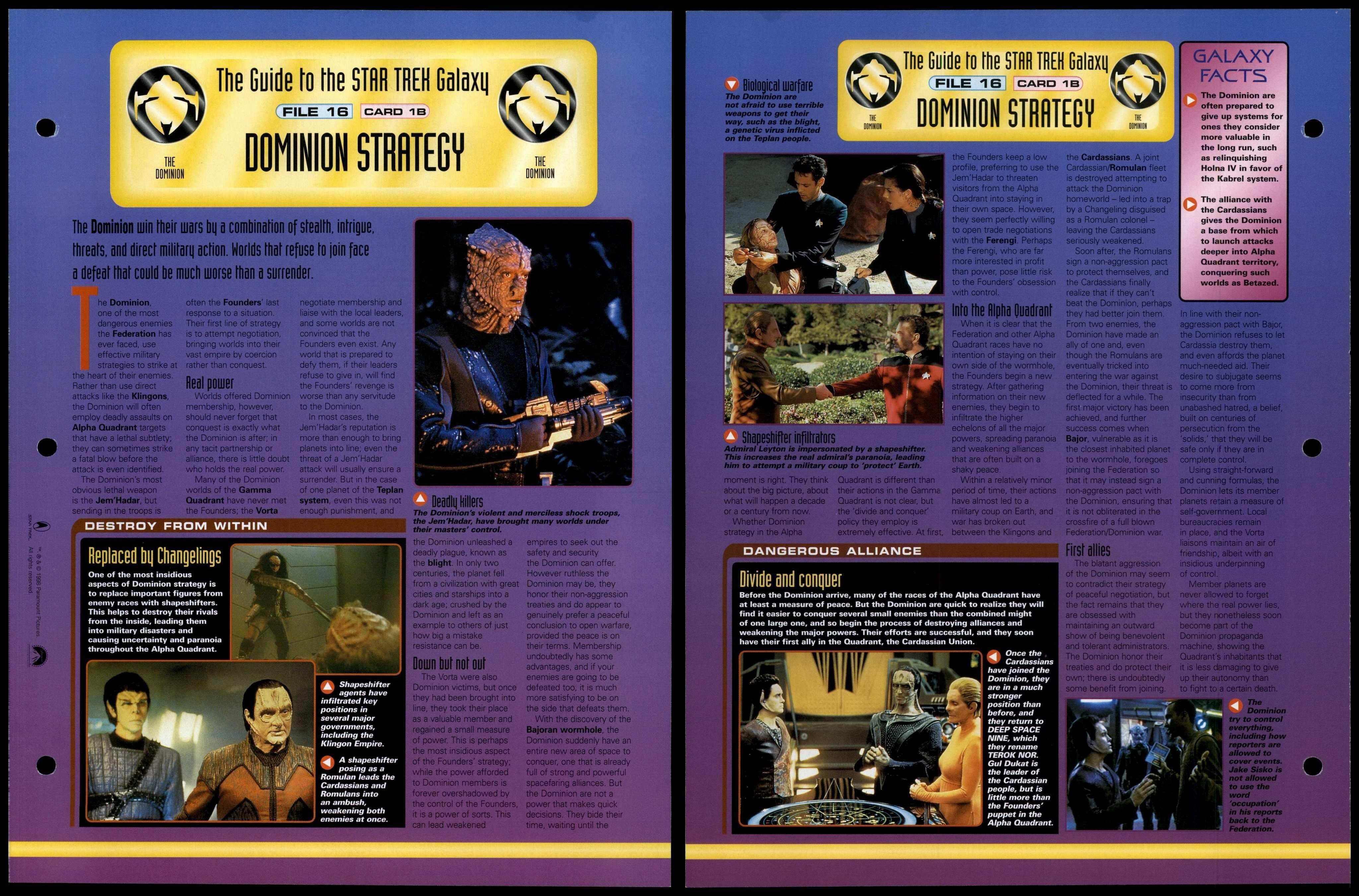 Dominion Strategy - The Dominion - Star Trek Fact File Page