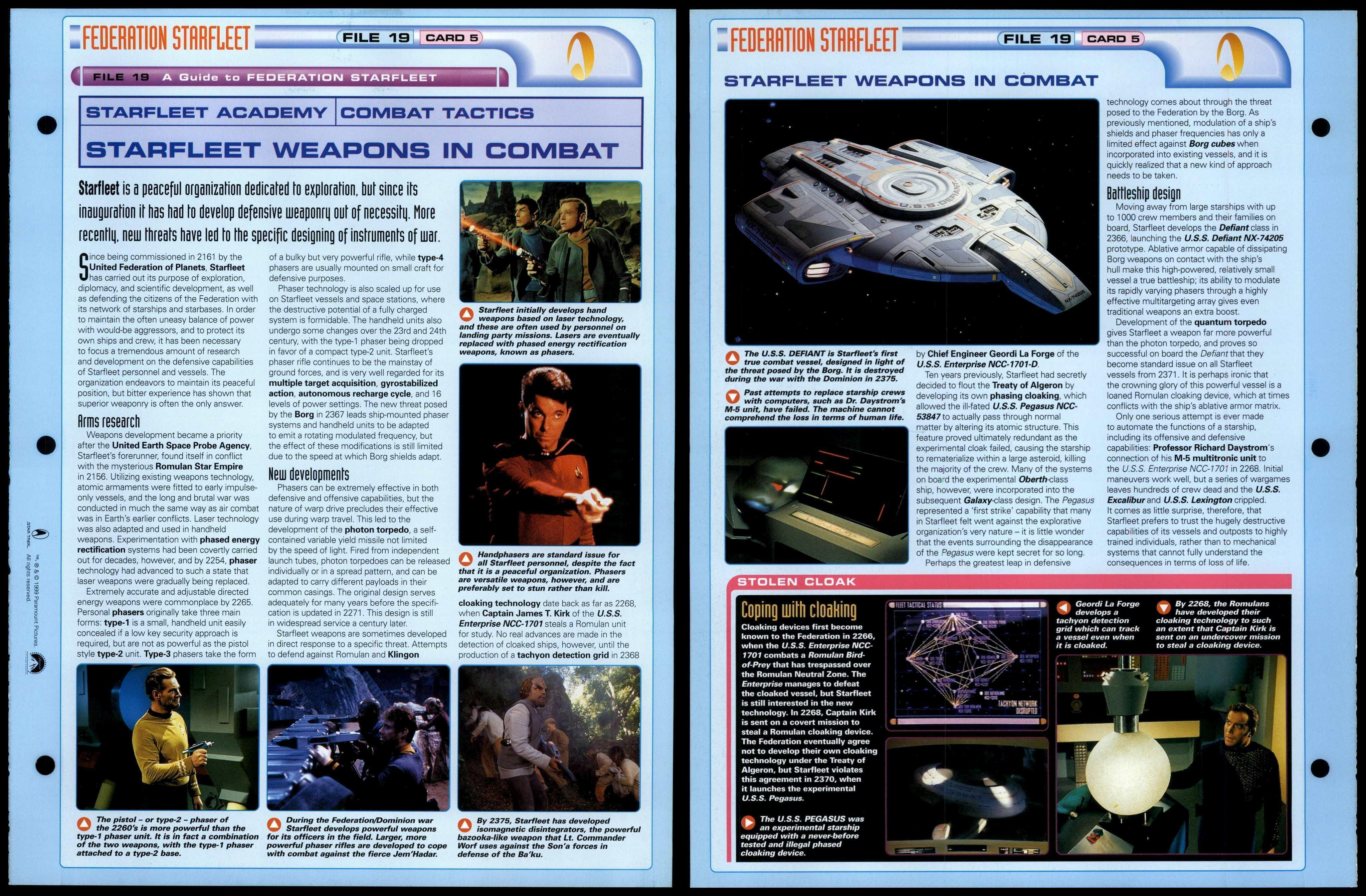 Starfleet Weapons In Combat Guide Federation Starfleet Star Trek