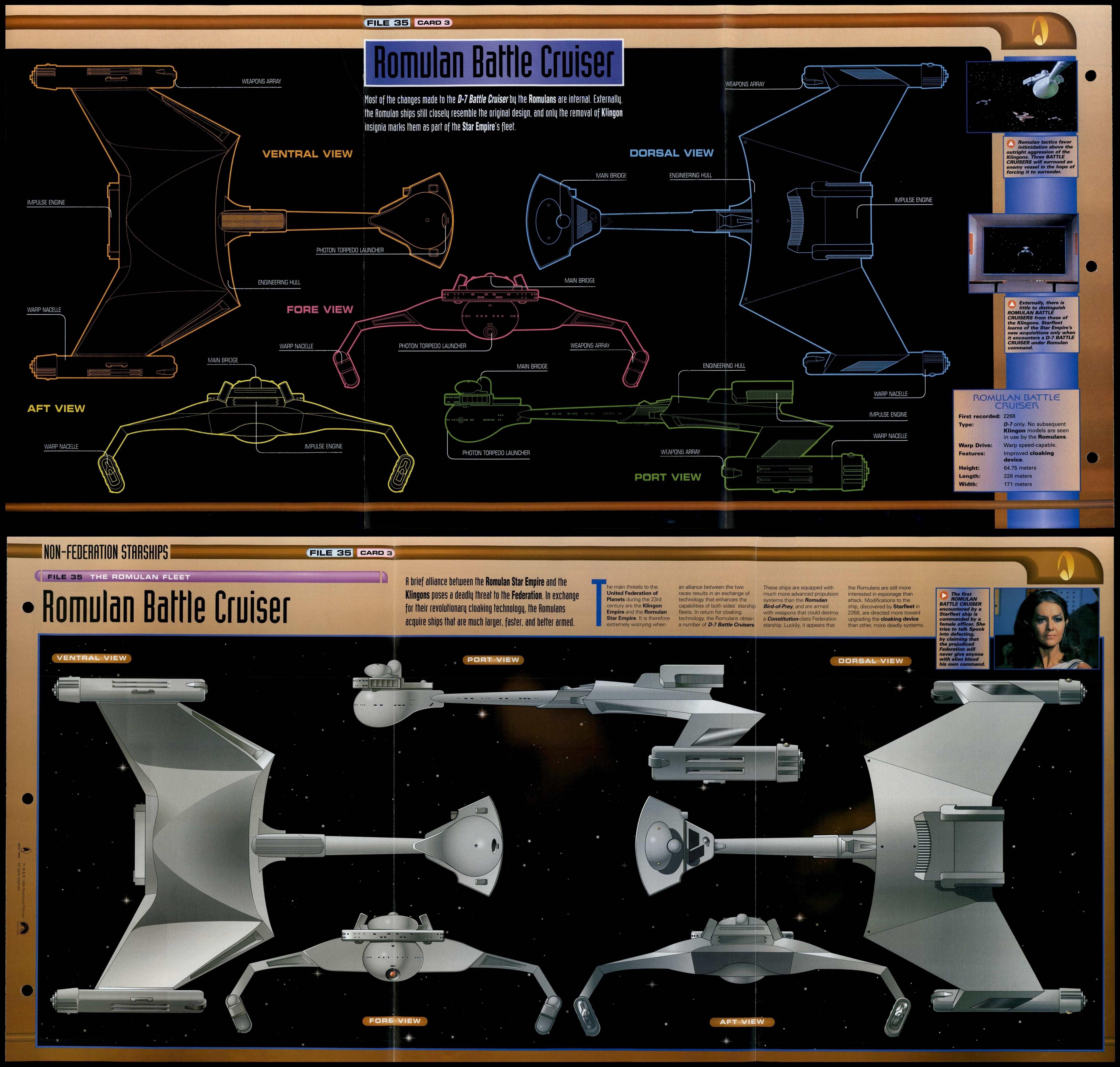 Romulan Battle Cruiser - The Romulan Fleet - Star Trek Fact File Fold ...