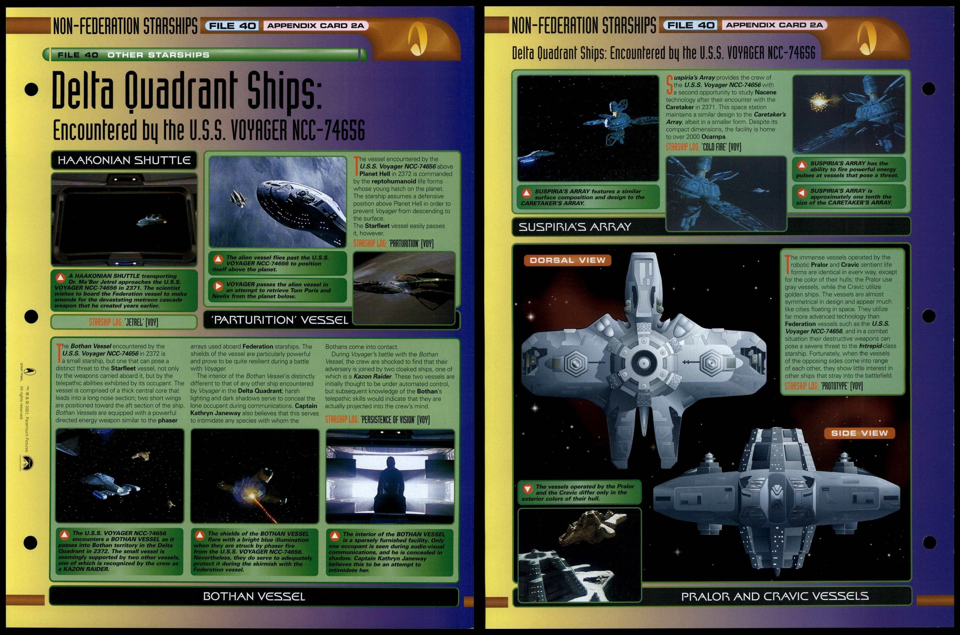 Bajoran Fighter Ship - Other Starships - Star Trek Fact File Fold