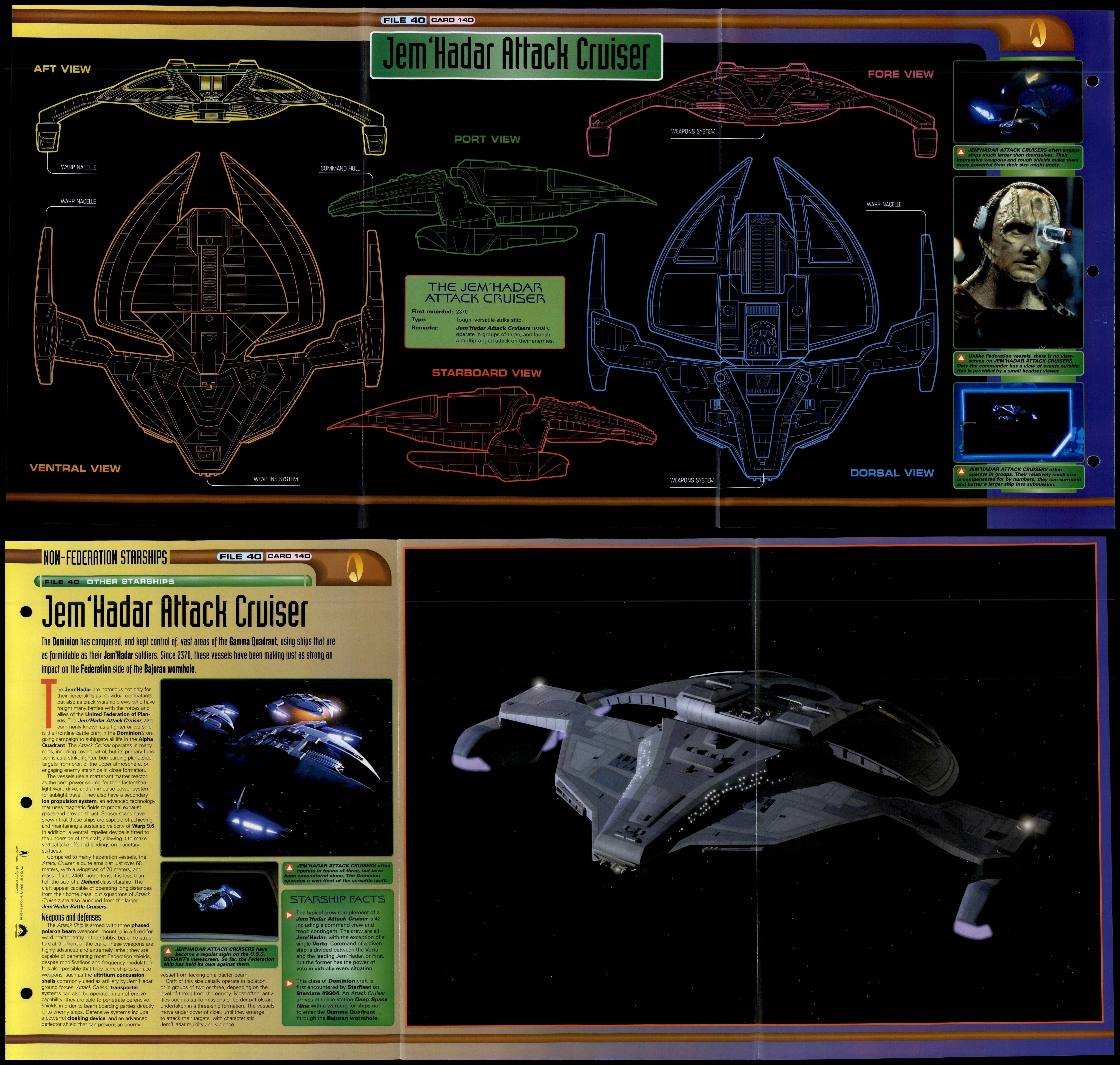 Jem'Hadar Attack Cruiser - Other Starships - Star Trek Fact File Fold ...