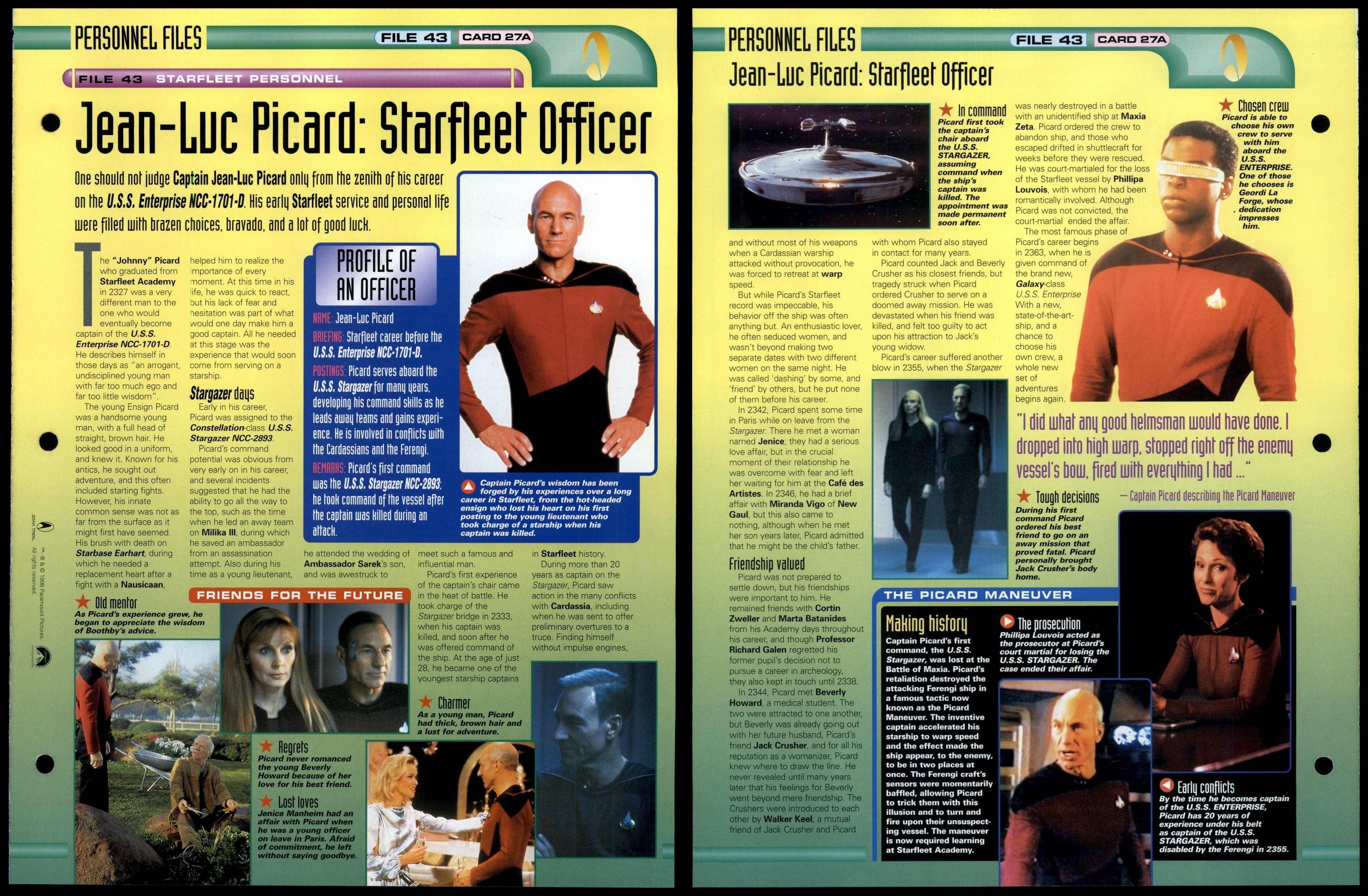 Jean-Luc Picard: Starfleet Officer - Starfleet Personnel - Star Trek ...