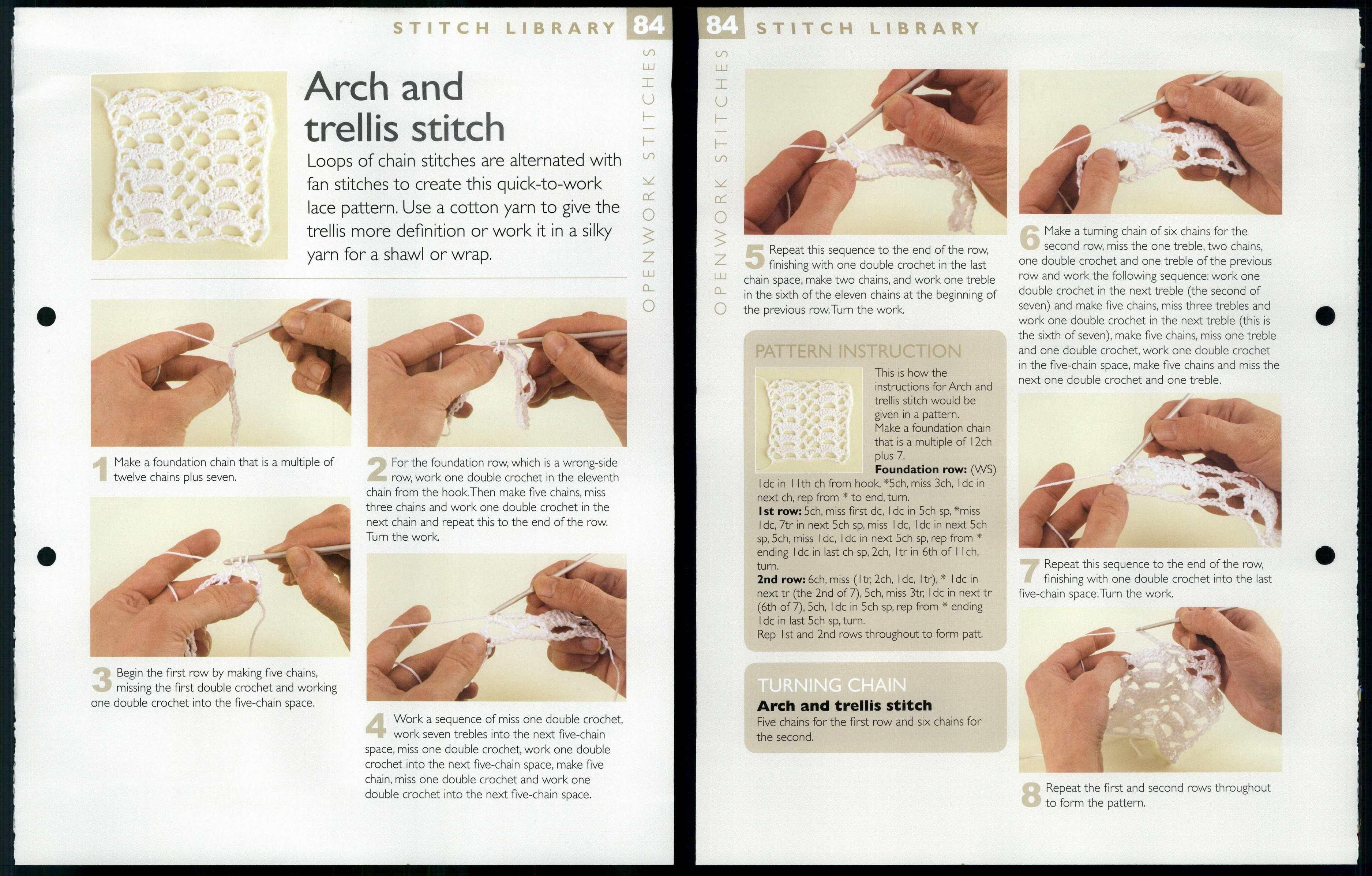 Arch & Trellis Stitch #84 Stitch Library - The Art Of Crochet Pattern