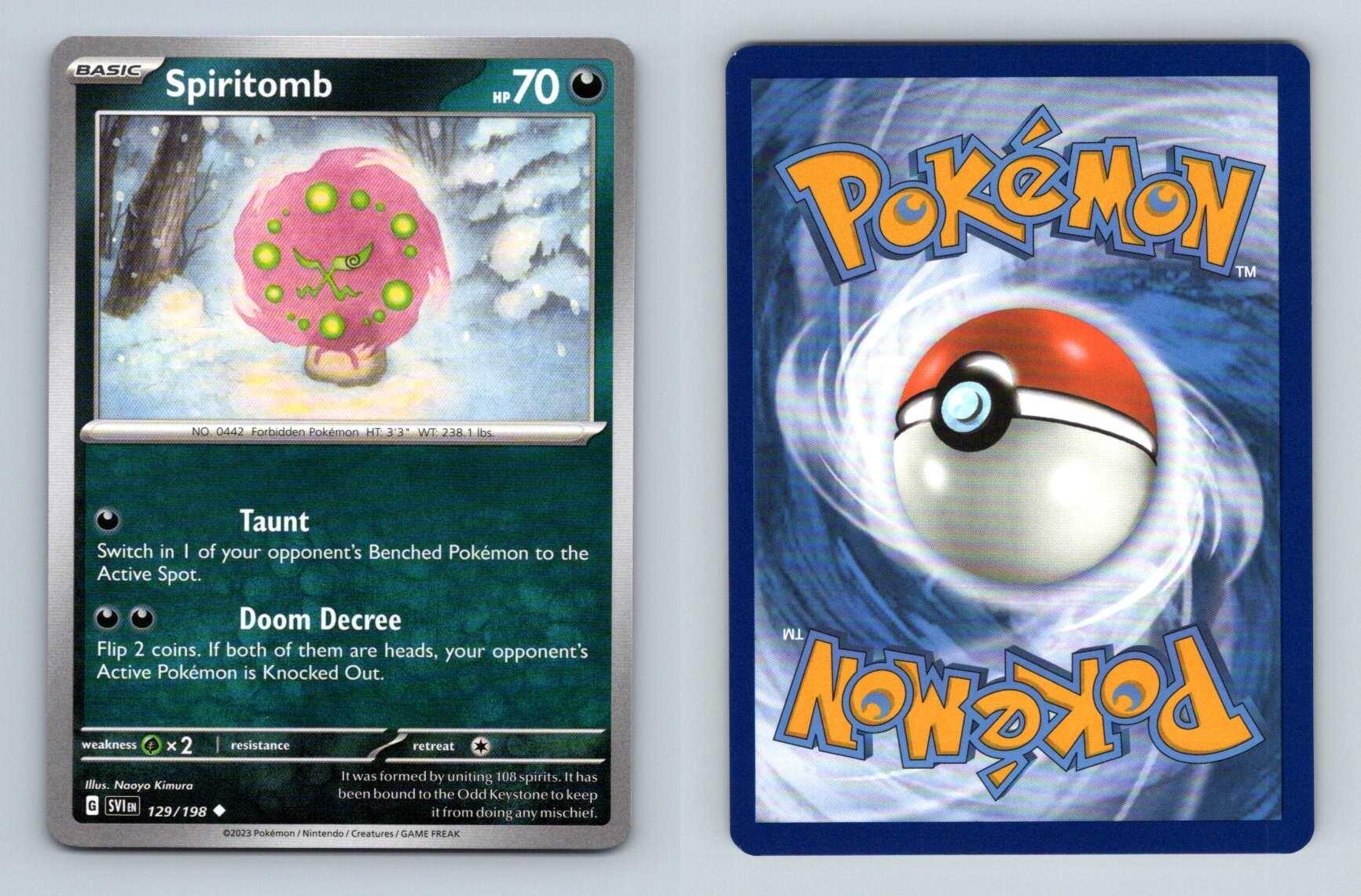 Spiritomb #129/198 Scarlet & Violet Uncommon Pokemon 2023 TCG Card