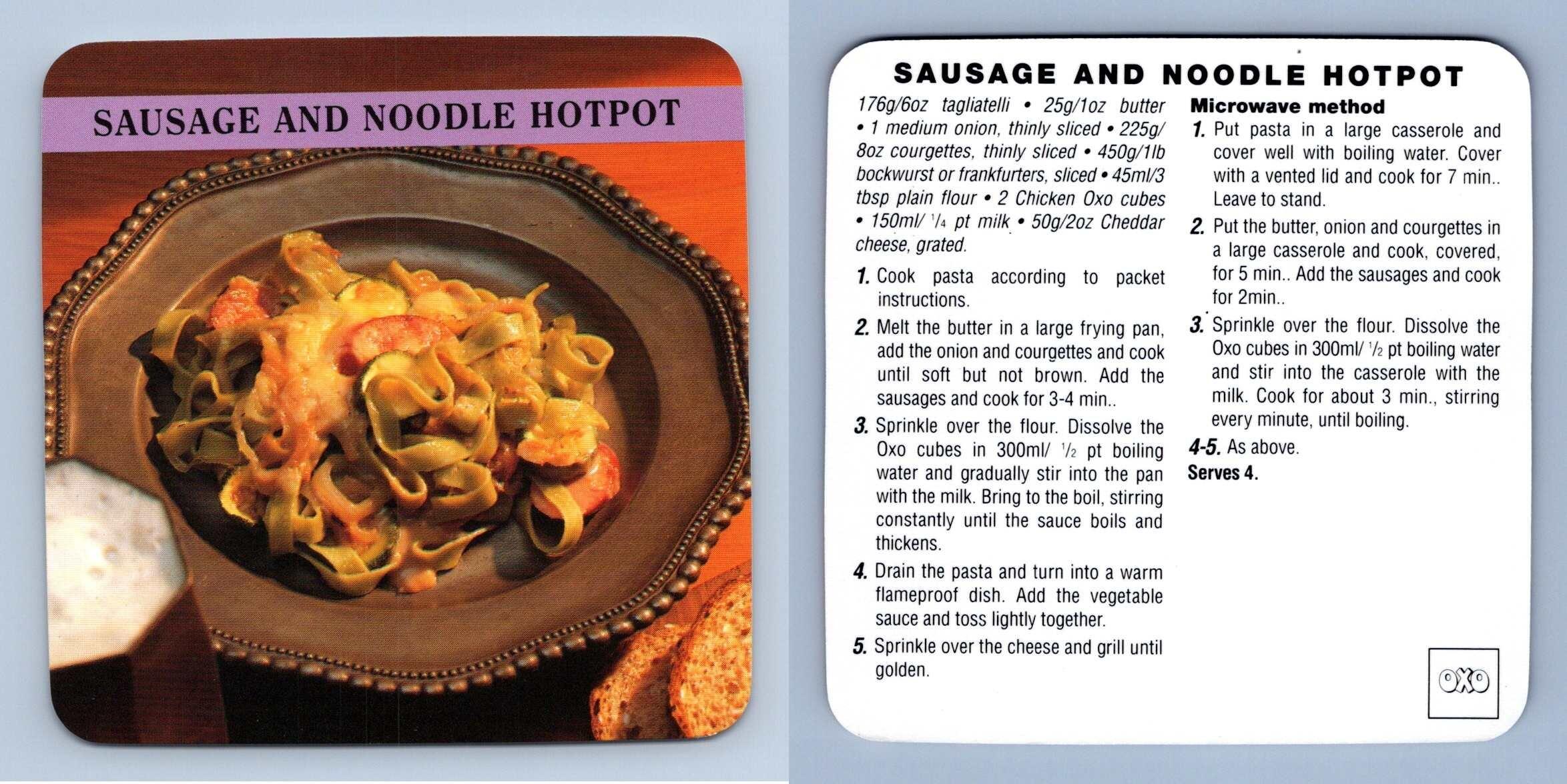 Sausage And Noodle Hotpot Rice, Pasta And Grains OXO Recipe Card